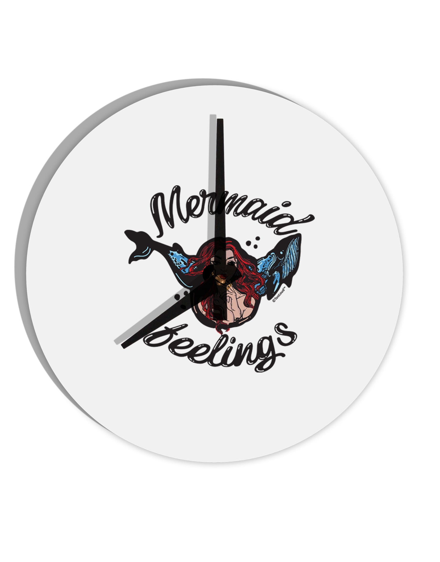 TooLoud Mermaid Feelings 10 Inch Round Wall Clock-Wall Clock-TooLoud-Davson Sales