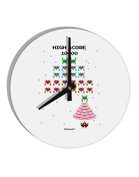 Retro Heart Fighter 10 InchRound Wall Clock-Wall Clock-TooLoud-White-Davson Sales