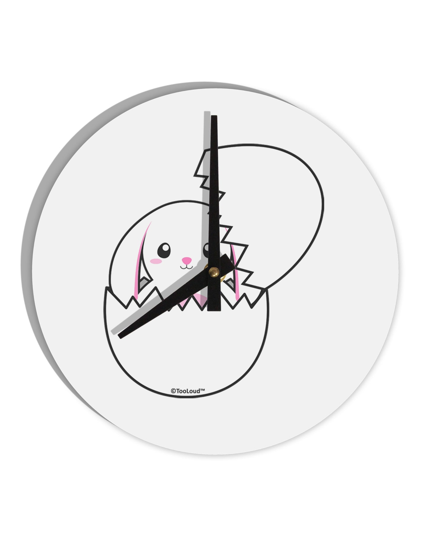 Cute Easter Bunny Hatching 10 InchRound Wall Clock by TooLoud-Wall Clock-TooLoud-White-Davson Sales
