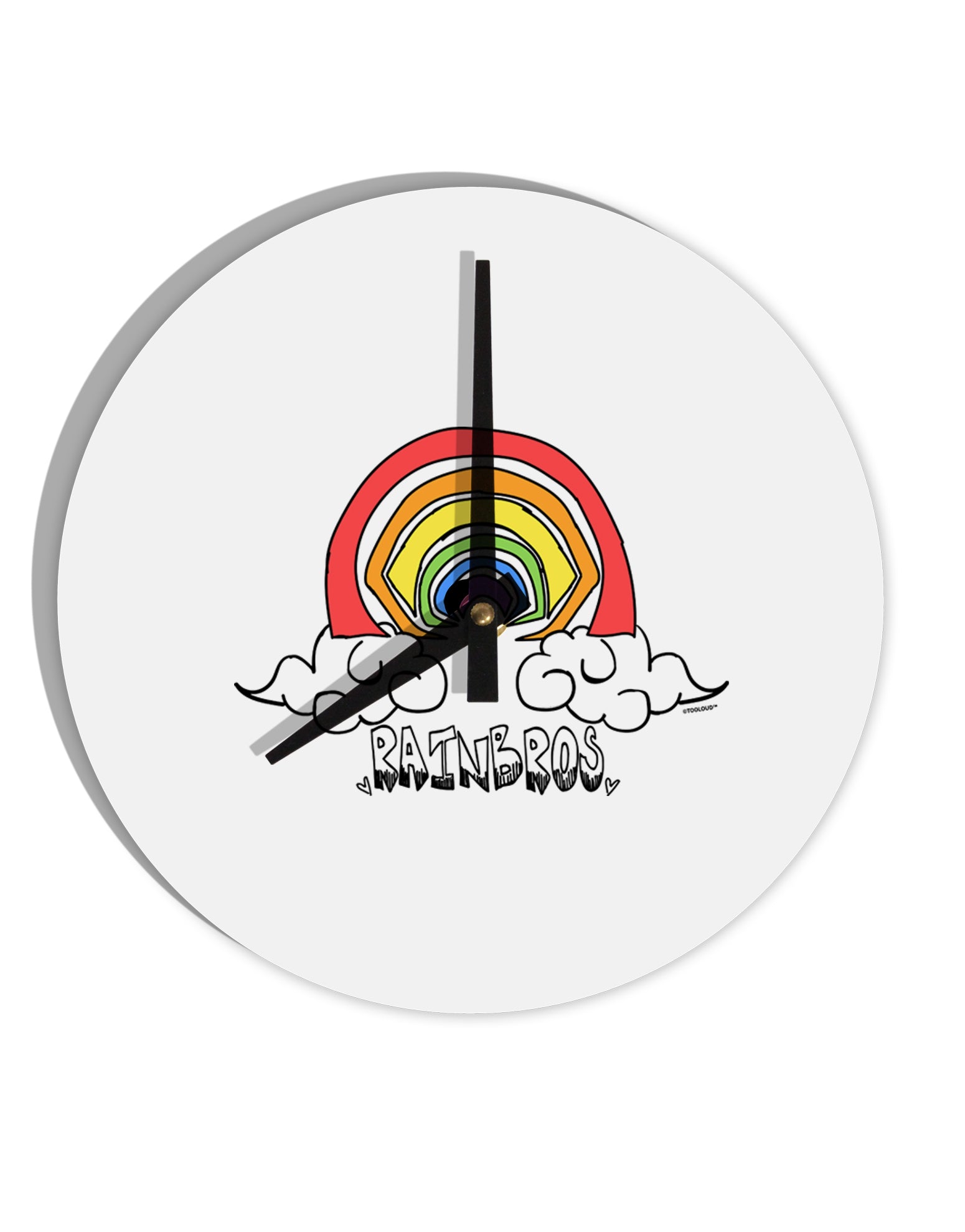 TooLoud RAINBROS 10 Inch Round Wall Clock-Wall Clock-TooLoud-Davson Sales