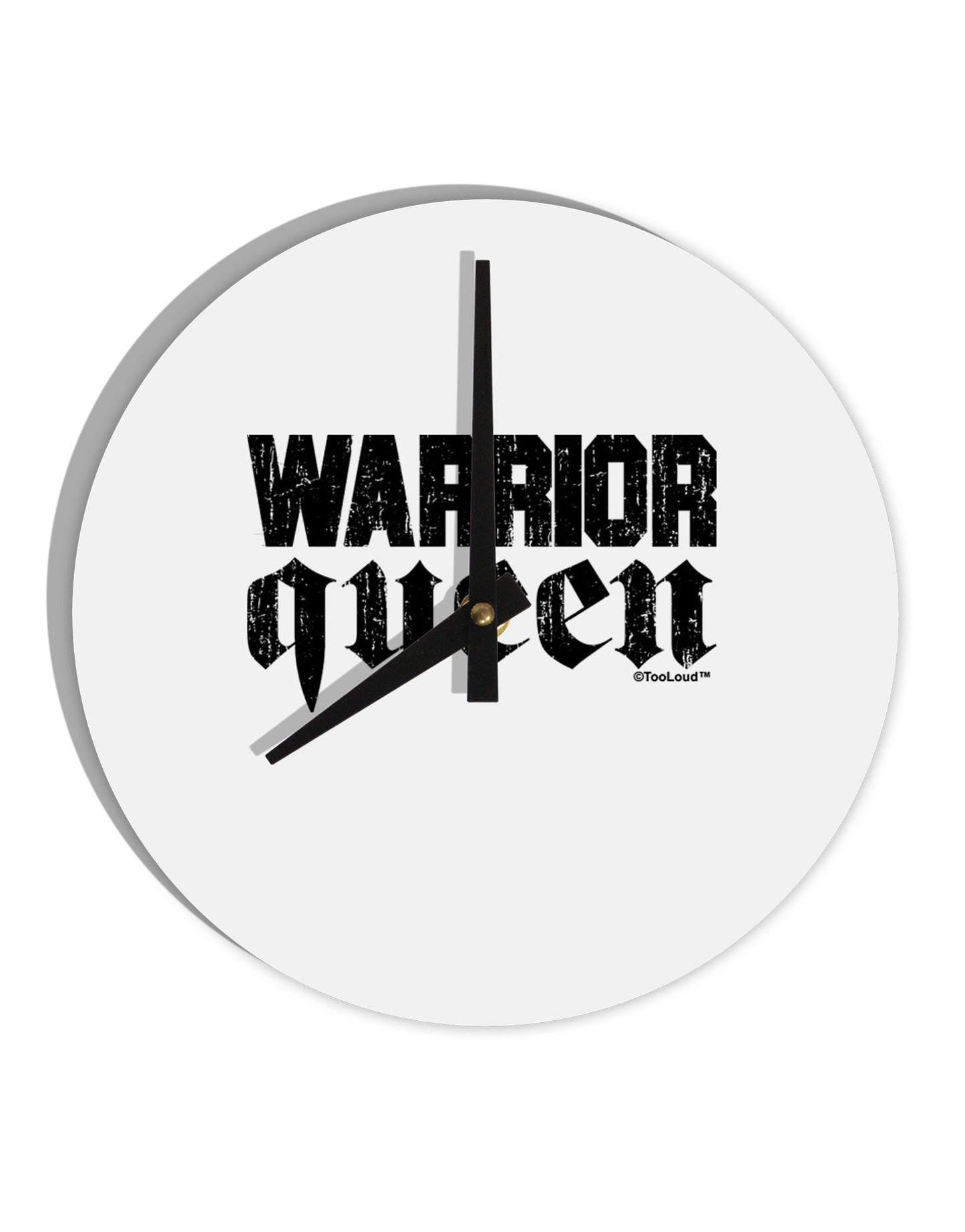 Warrior Queen Script 10 InchRound Wall Clock-Wall Clock-TooLoud-White-Davson Sales