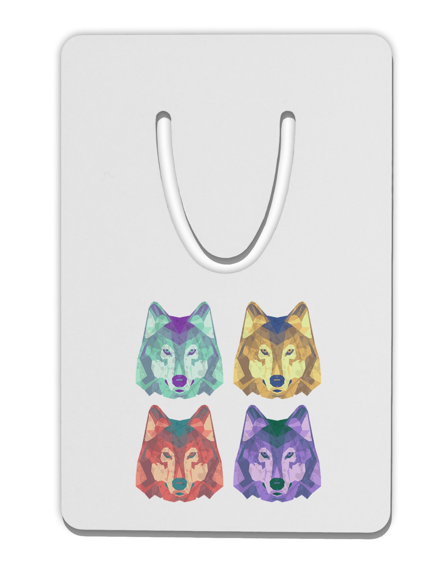 Geometric Wolf Head Pop Art Aluminum Paper Clip Bookmark by TooLoud-Bookmark-TooLoud-White-Davson Sales