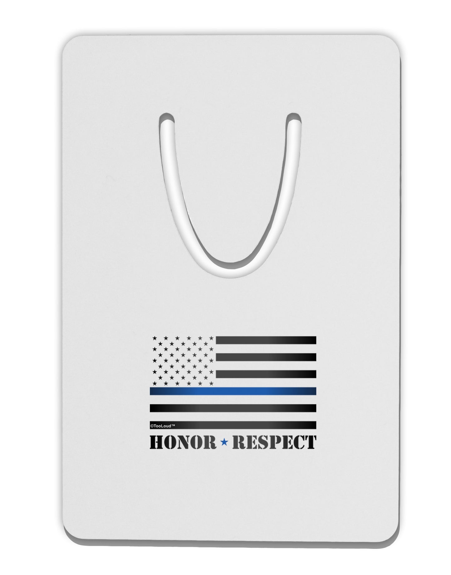 Honor Respect Blue Line Aluminum Paper Clip Bookmark-Bookmark-TooLoud-White-Davson Sales