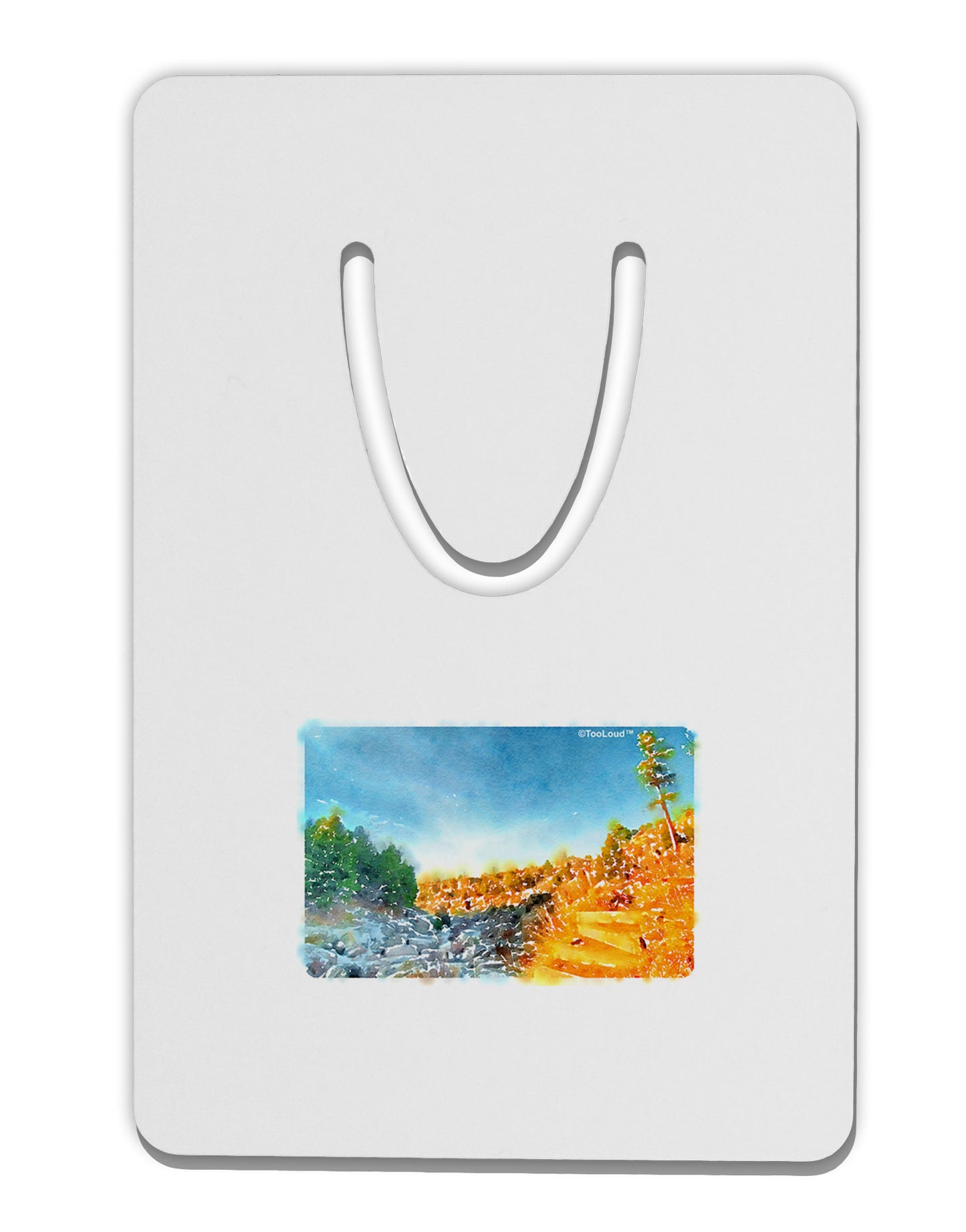 Castlewood Canyon Watercolor Aluminum Paper Clip Bookmark-Bookmark-TooLoud-White-Davson Sales