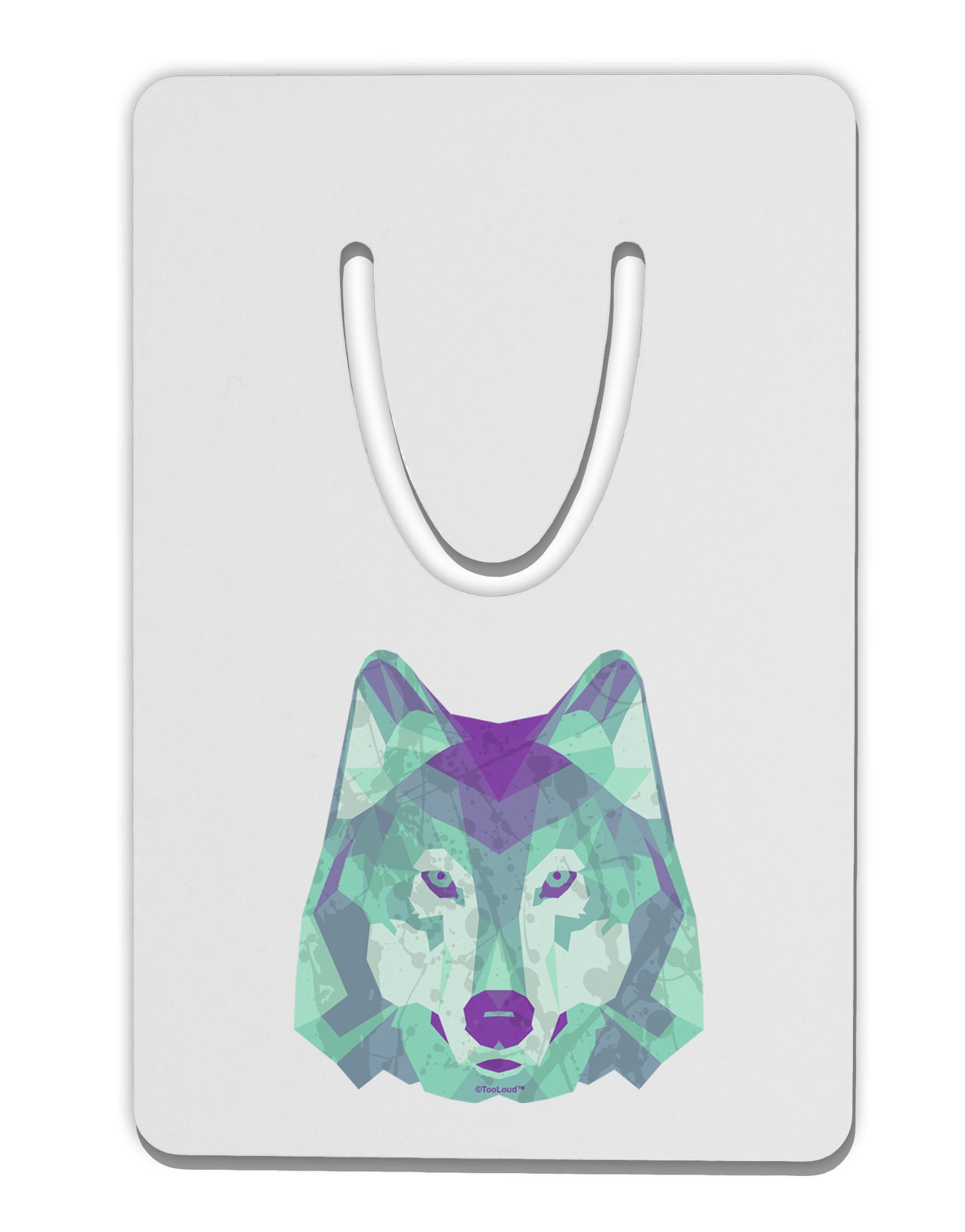 Geometric Wolf Head Aluminum Paper Clip Bookmark by TooLoud-Bookmark-TooLoud-White-Davson Sales
