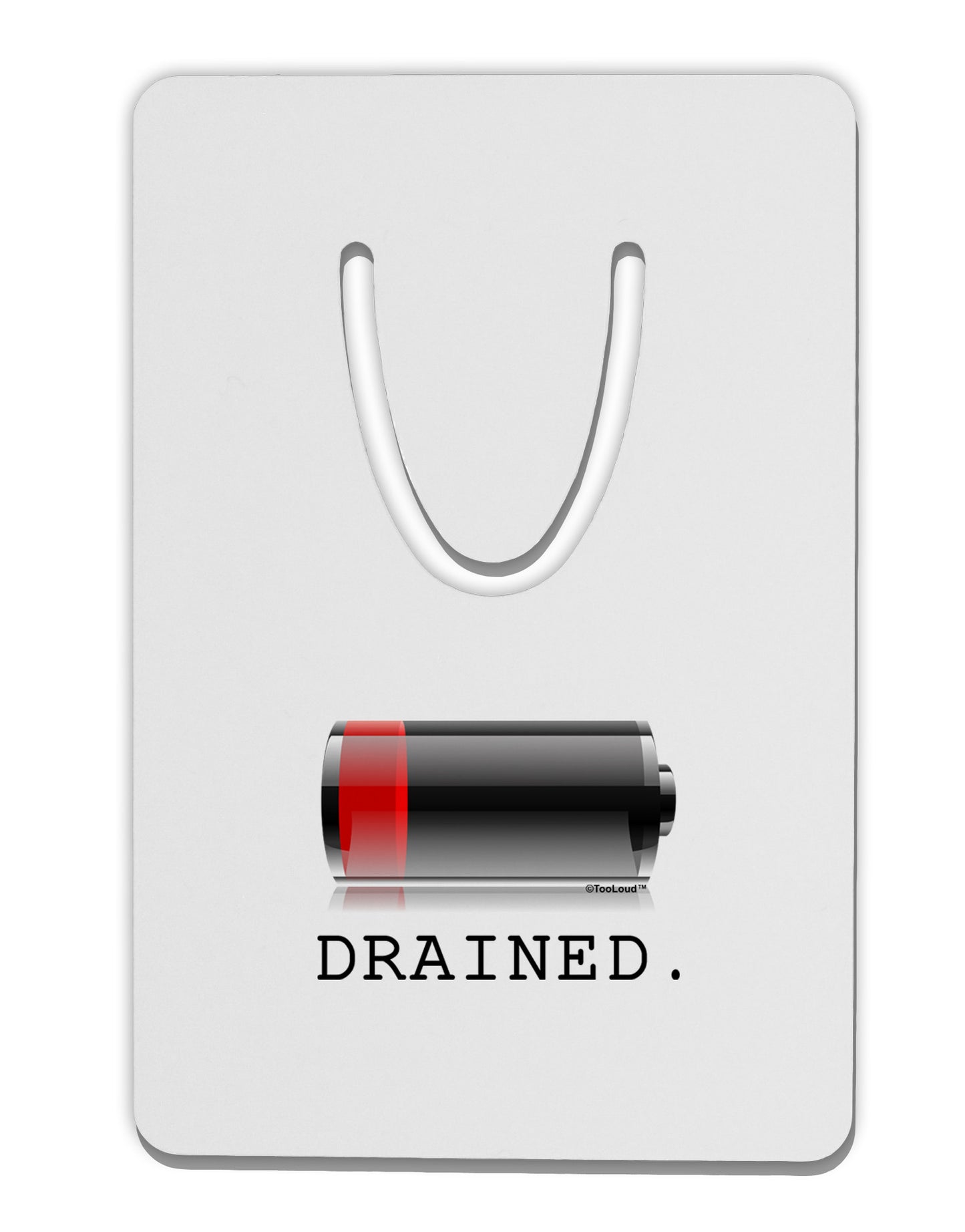Battery Drained Aluminum Paper Clip Bookmark-Bookmark-TooLoud-White-Davson Sales