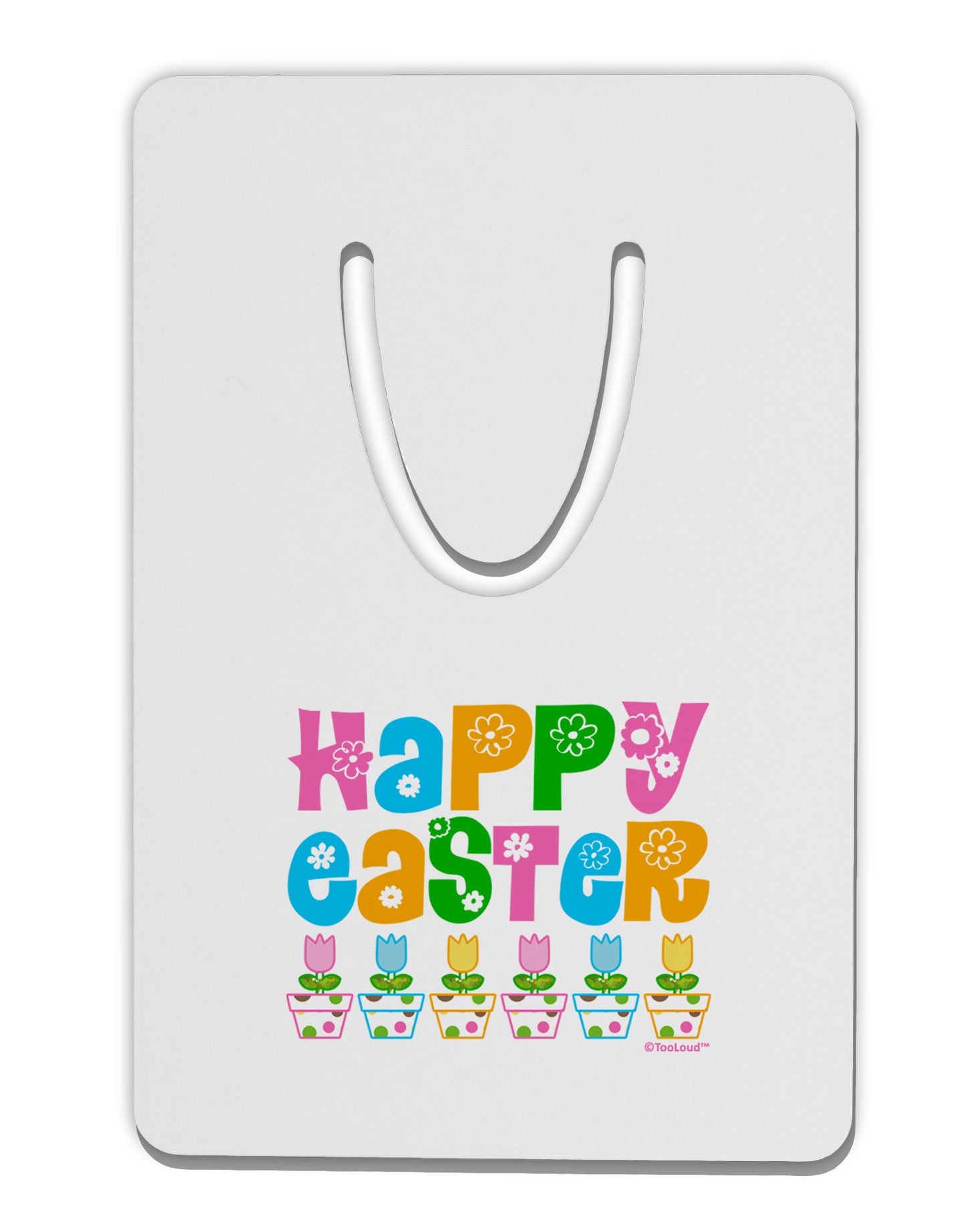 Happy Easter - Tulips Aluminum Paper Clip Bookmark by TooLoud-Bookmark-TooLoud-White-Davson Sales
