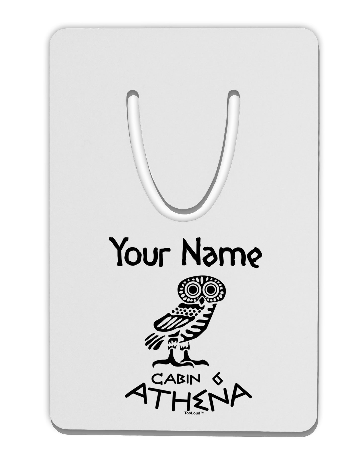 Personalized Cabin 6 Athena Aluminum Paper Clip Bookmark by TooLoud-Bookmark-TooLoud-White-Davson Sales