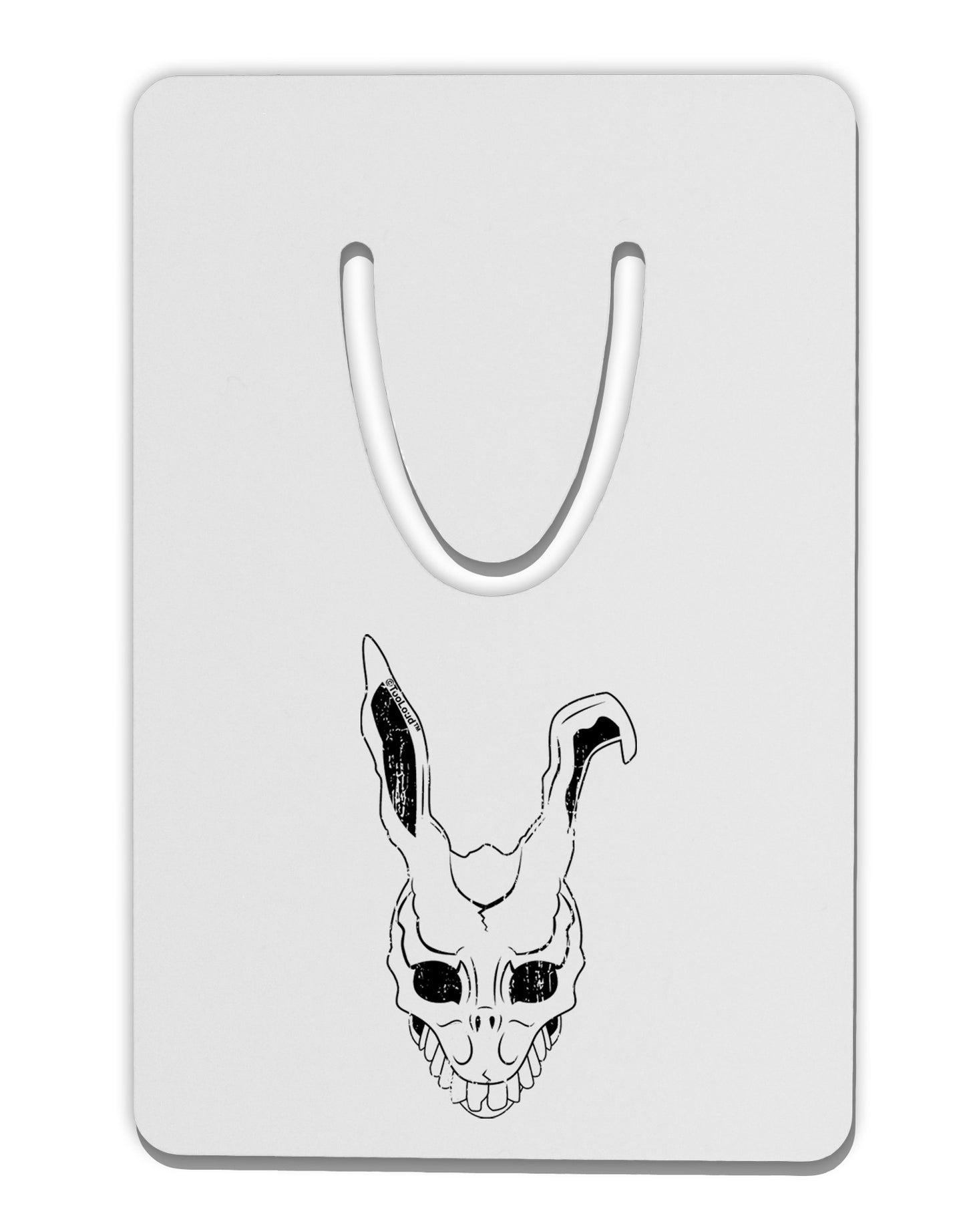 Scary Bunny Face White Distressed Aluminum Paper Clip Bookmark-Bookmark-TooLoud-White-Davson Sales