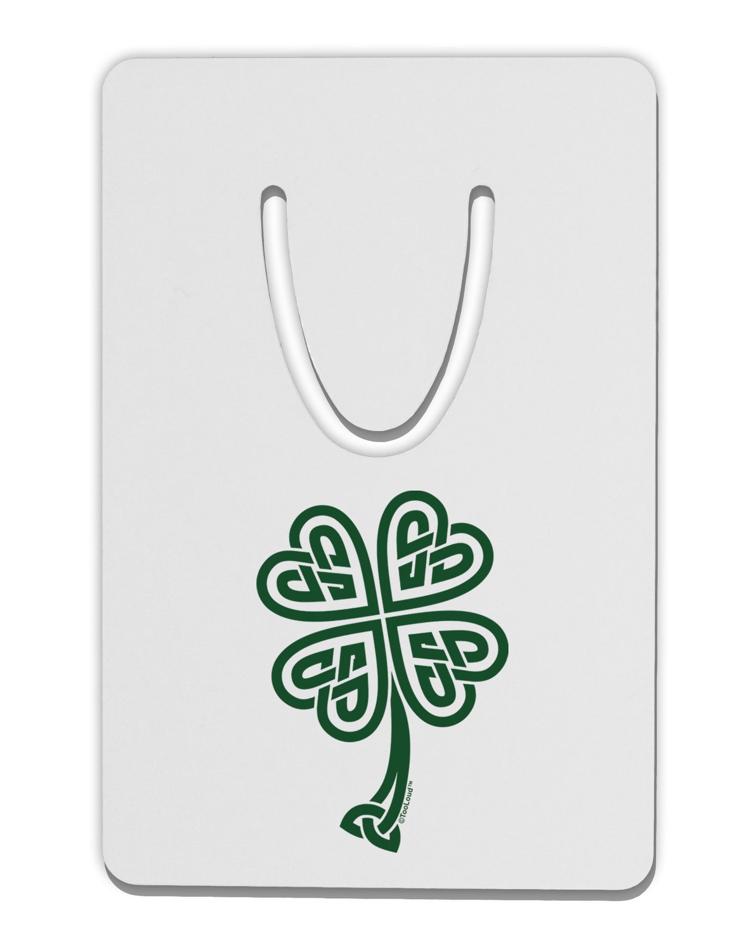 Celtic Knot 4 Leaf Clover St Patricks Aluminum Paper Clip Bookmark-Bookmark-TooLoud-White-Davson Sales