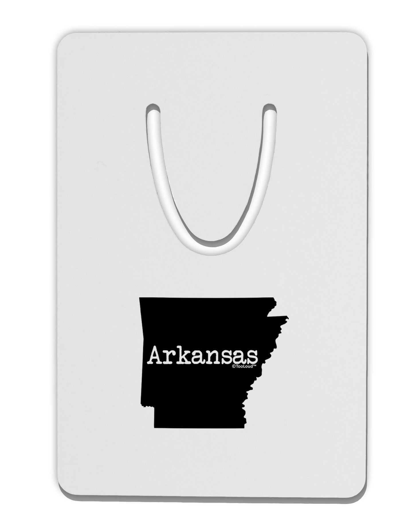 Arkansas - United States Shape Aluminum Paper Clip Bookmark-Bookmark-TooLoud-White-Davson Sales