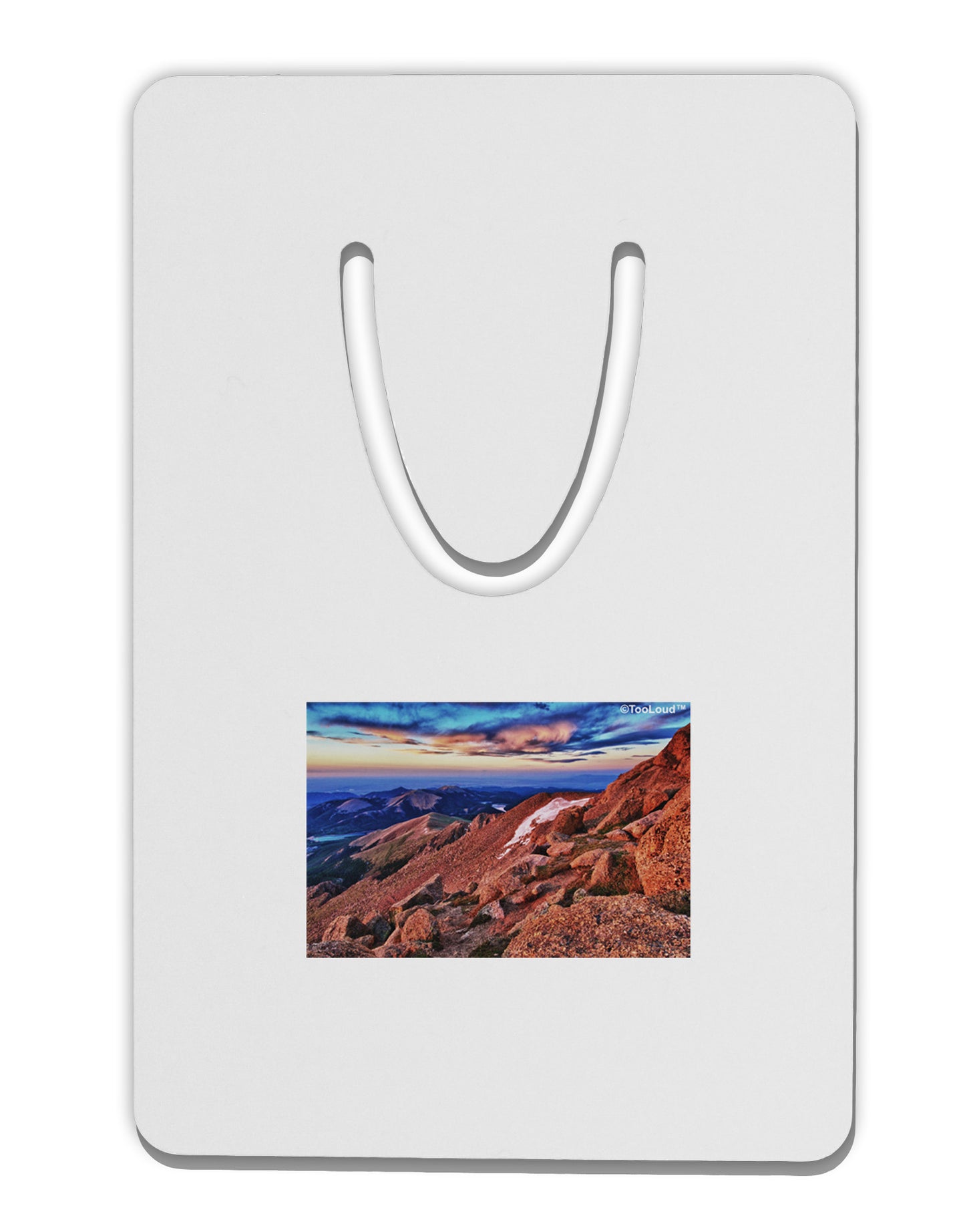 Colorado Mtn Sunset Aluminum Paper Clip Bookmark-Bookmark-TooLoud-White-Davson Sales