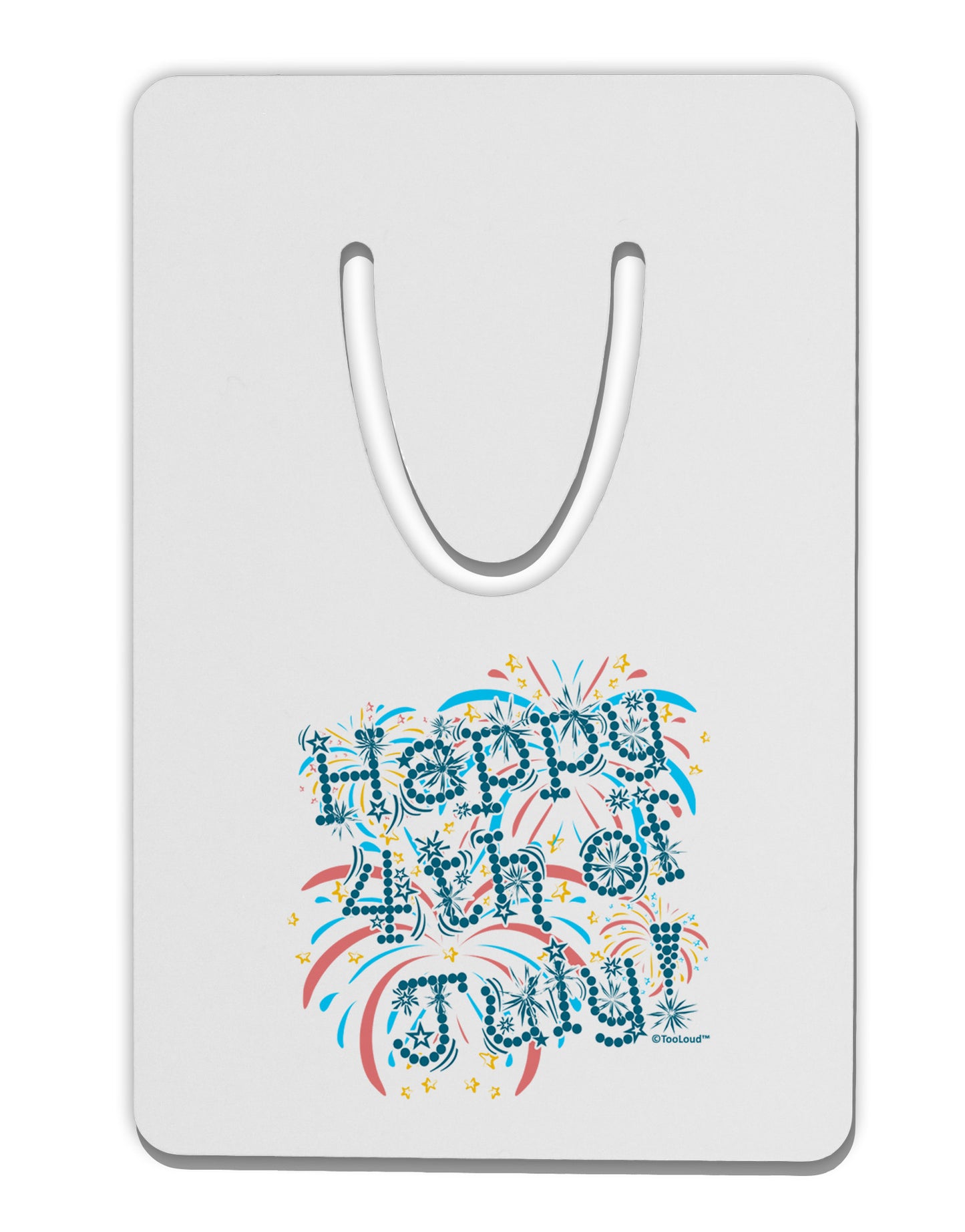 Happy 4th of July - Fireworks Design Aluminum Paper Clip Bookmark-Bookmark-TooLoud-White-Davson Sales