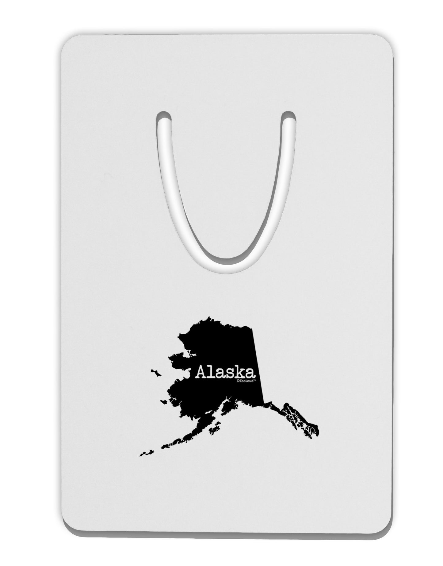 Alaska - United States Shape Aluminum Paper Clip Bookmark-Bookmark-TooLoud-White-Davson Sales