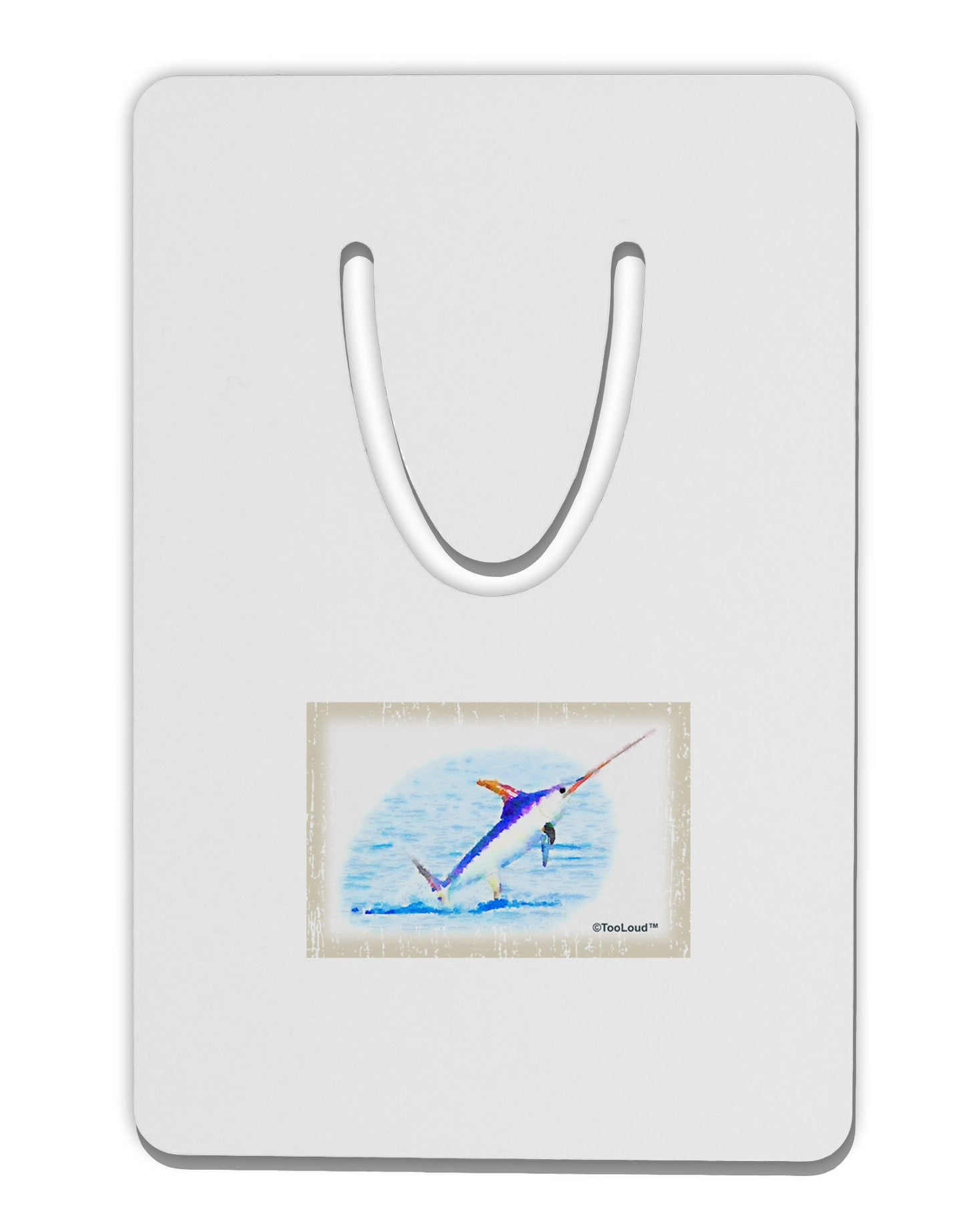 Swordfish Watercolor Aluminum Paper Clip Bookmark-Bookmark-TooLoud-White-Davson Sales