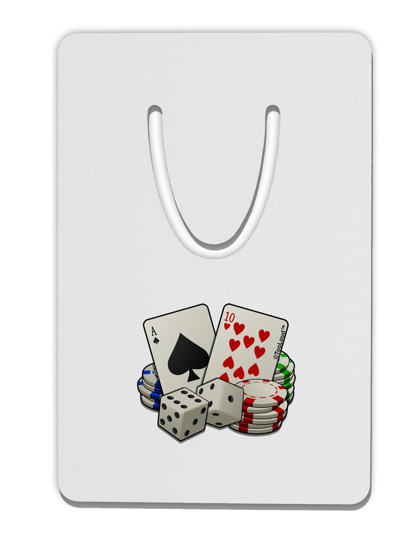 Gambling Weapons Aluminum Paper Clip Bookmark-Bookmark-TooLoud-White-Davson Sales
