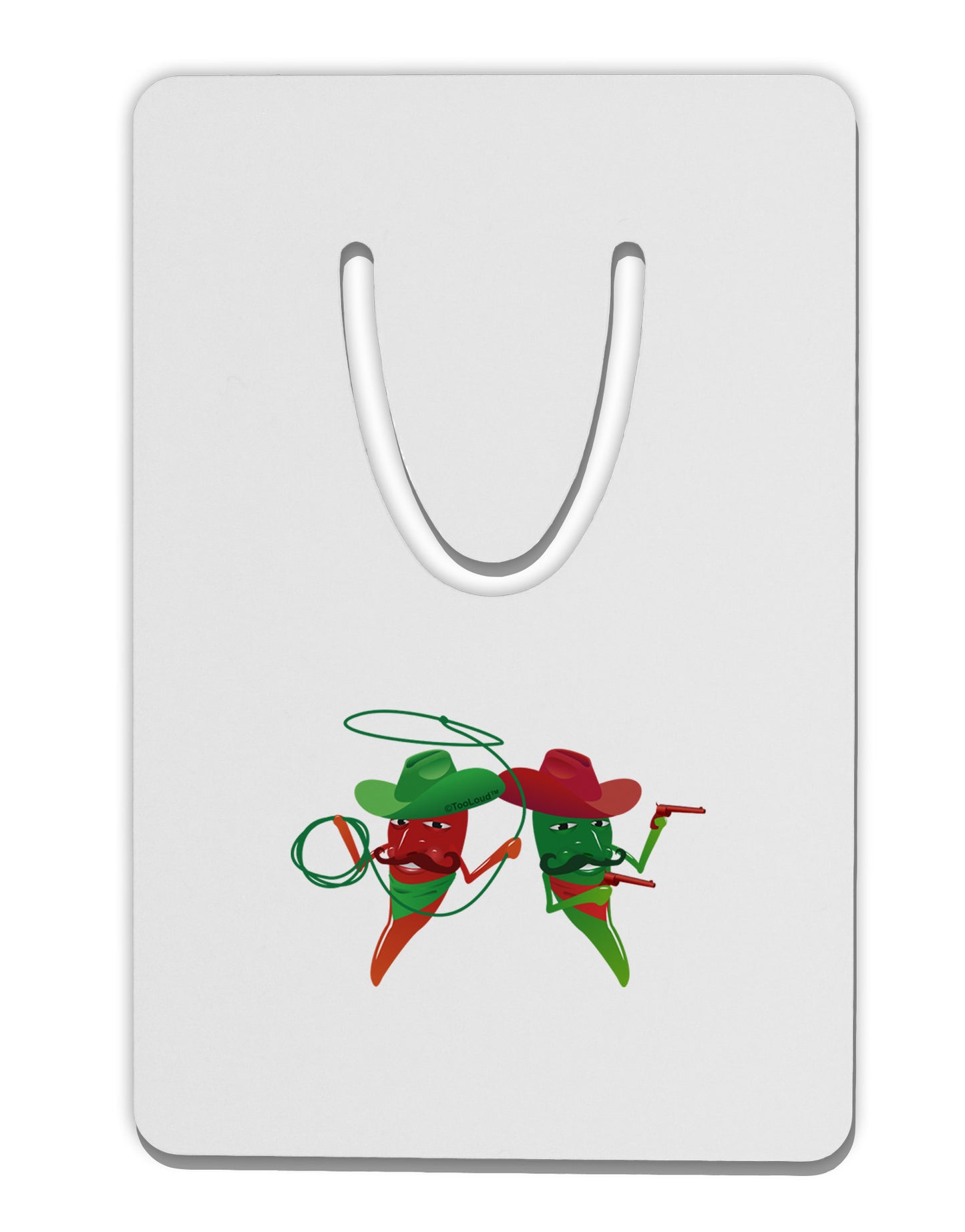 Cowboy Chili Peppers Aluminum Paper Clip Bookmark-Bookmark-TooLoud-White-Davson Sales