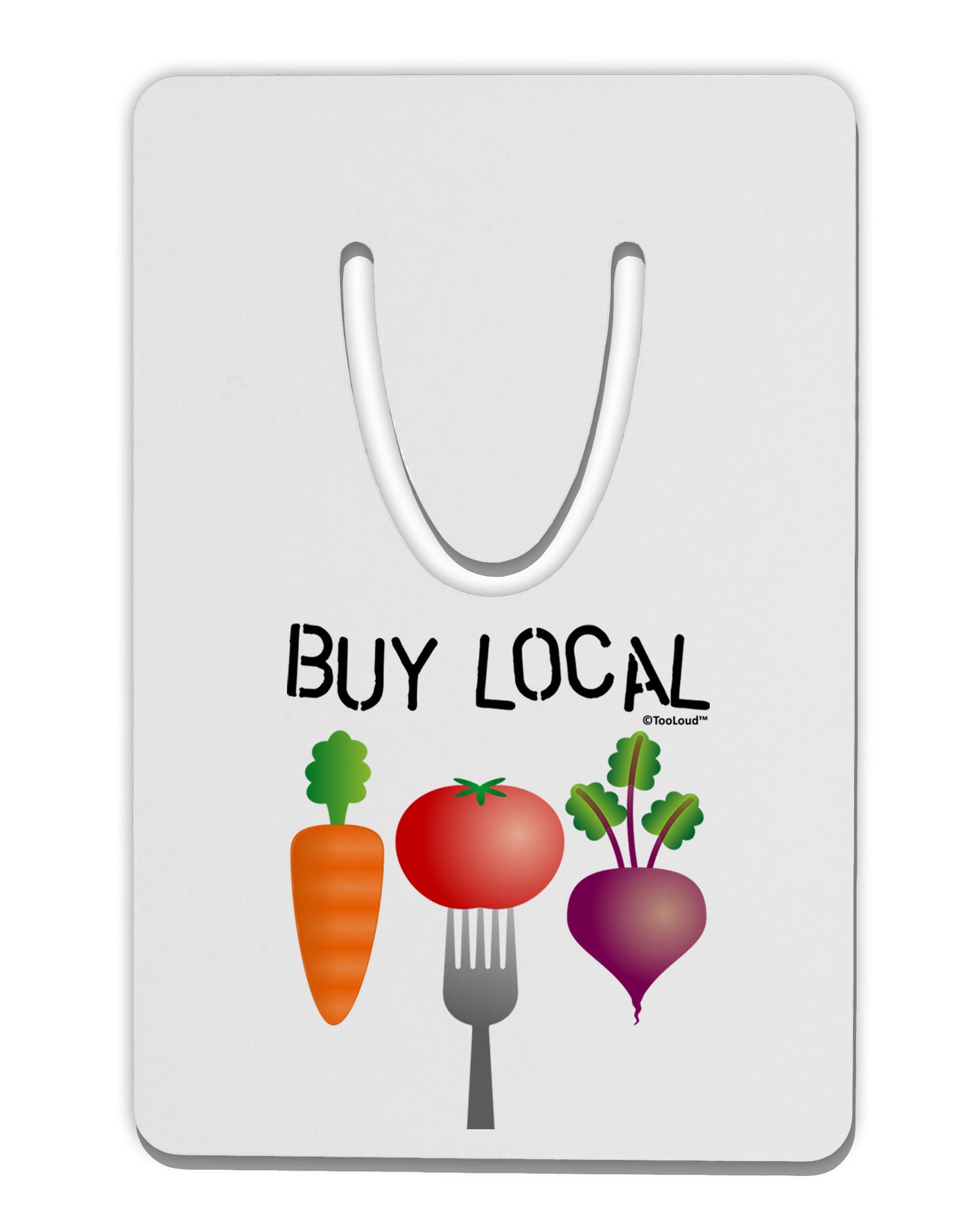 Buy Local - Vegetables Design Aluminum Paper Clip Bookmark-Bookmark-TooLoud-White-Davson Sales