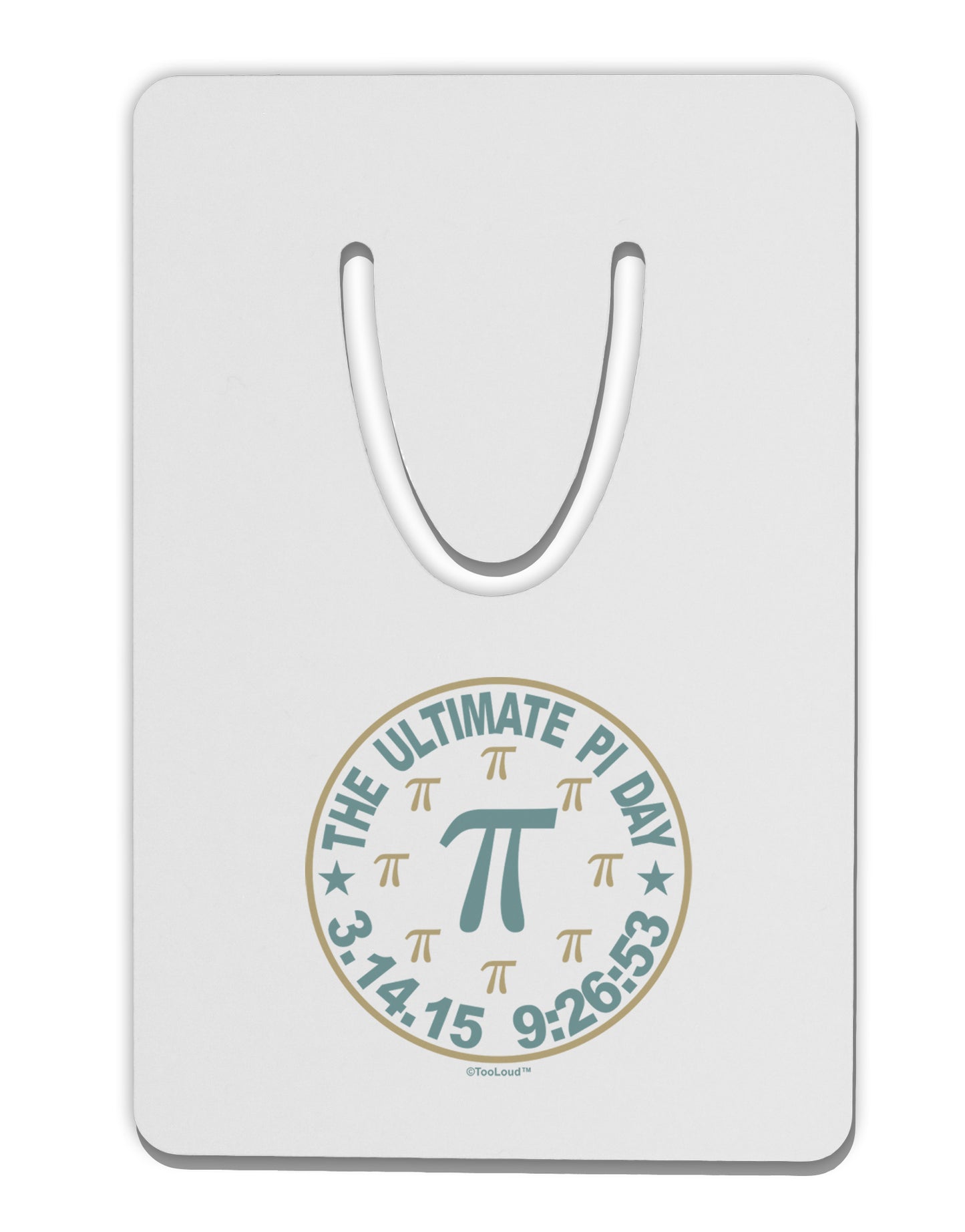 The Ultimate Pi Day Emblem Aluminum Paper Clip Bookmark by TooLoud-Bookmark-TooLoud-White-Davson Sales