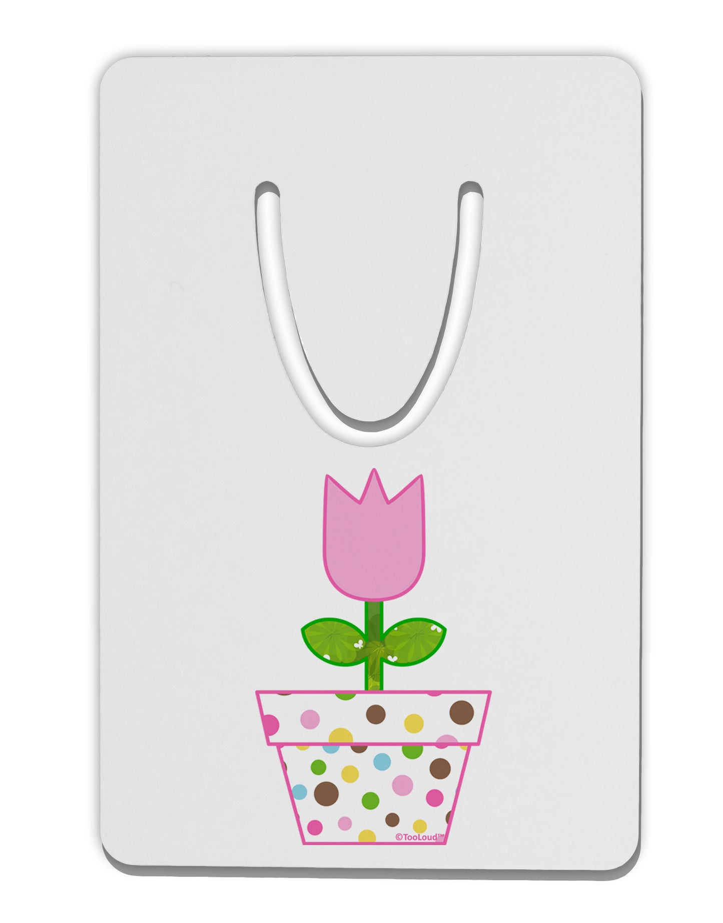 Easter Tulip Design - Pink Aluminum Paper Clip Bookmark by TooLoud-Bookmark-TooLoud-White-Davson Sales