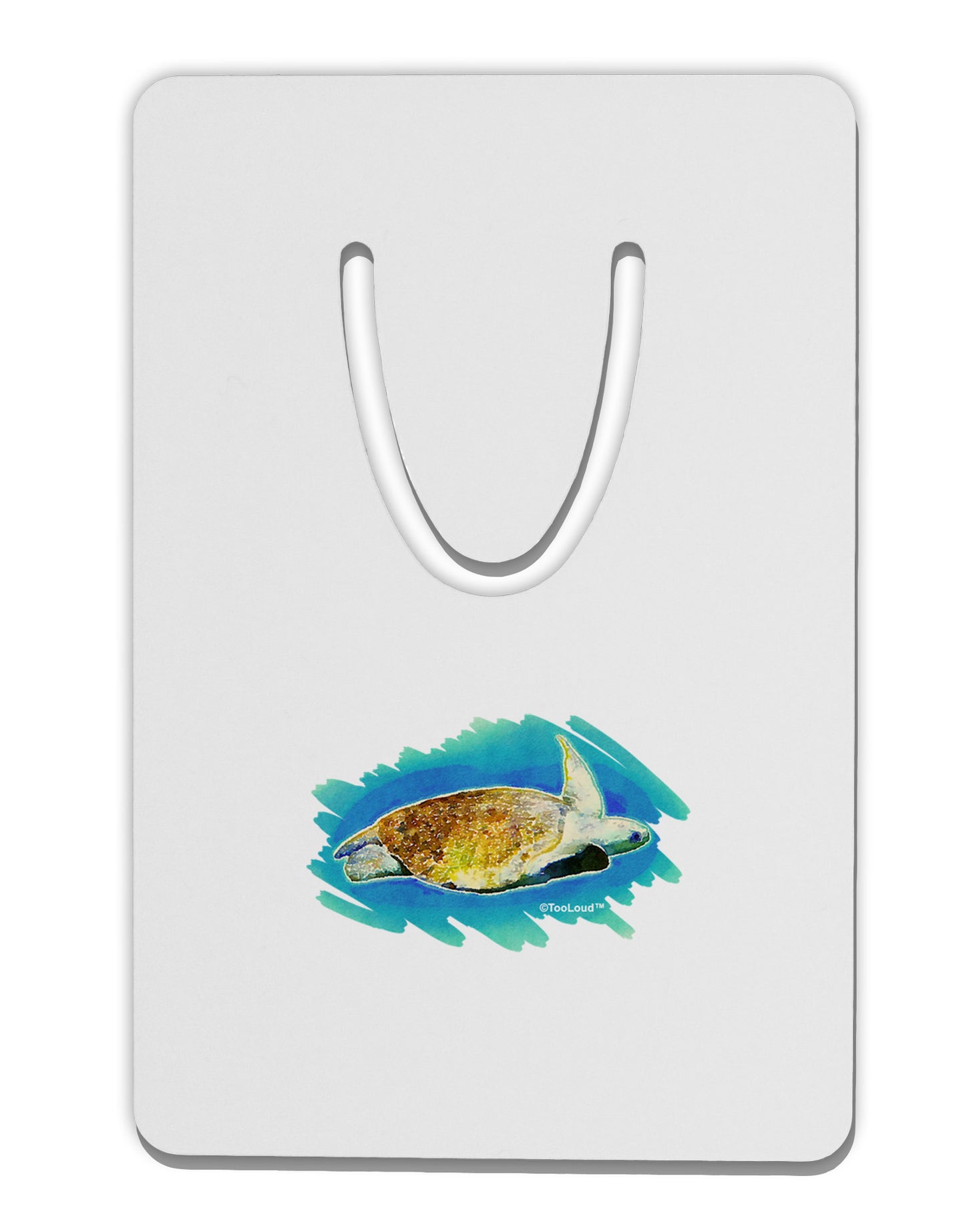 Turtle Watercolor Aluminum Paper Clip Bookmark-Bookmark-TooLoud-White-Davson Sales