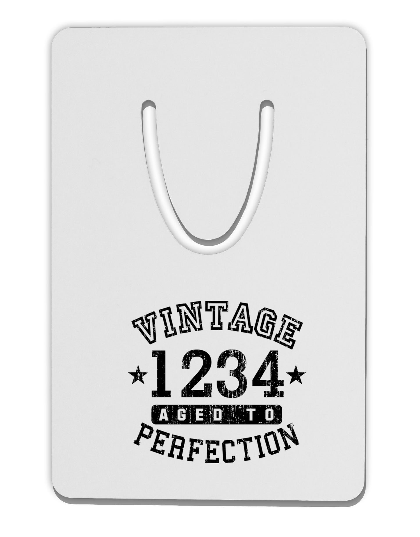 Personalized Vintage Birth Year Distressed Aluminum Paper Clip Bookmark by TooLoud-TooLoud-White-Davson Sales