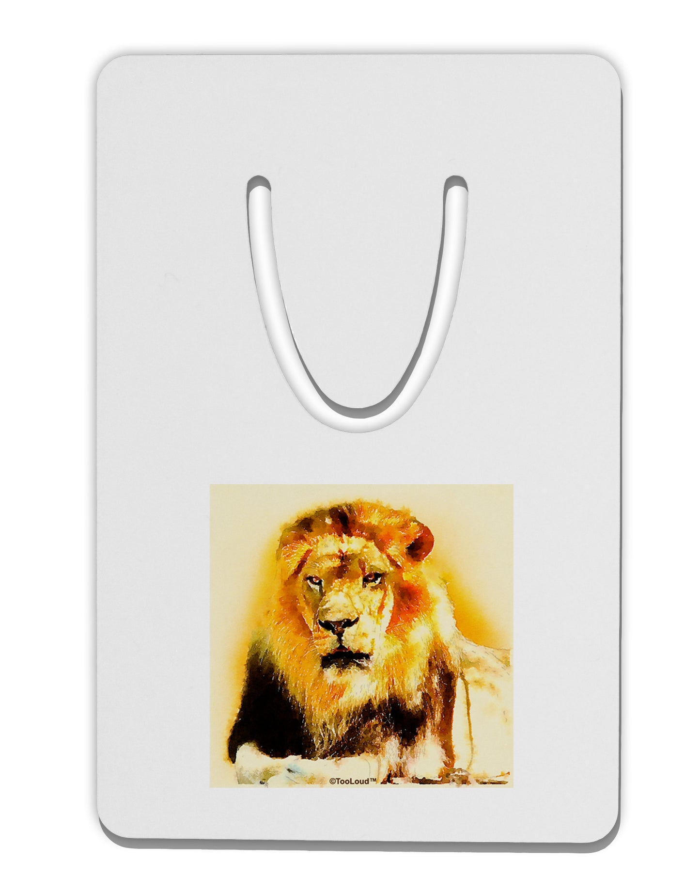 Lion Watercolor 4 Aluminum Paper Clip Bookmark-Bookmark-TooLoud-White-Davson Sales