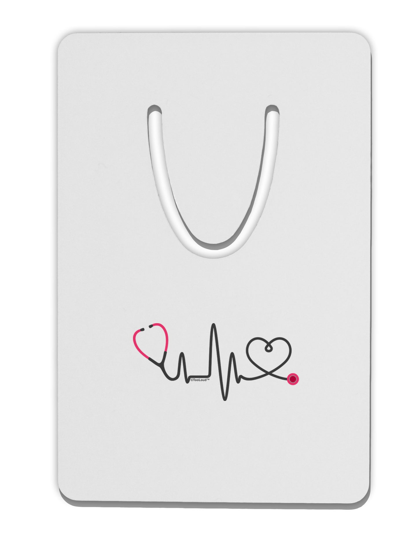 Stethoscope Heartbeat Aluminum Paper Clip Bookmark-Bookmark-TooLoud-White-Davson Sales