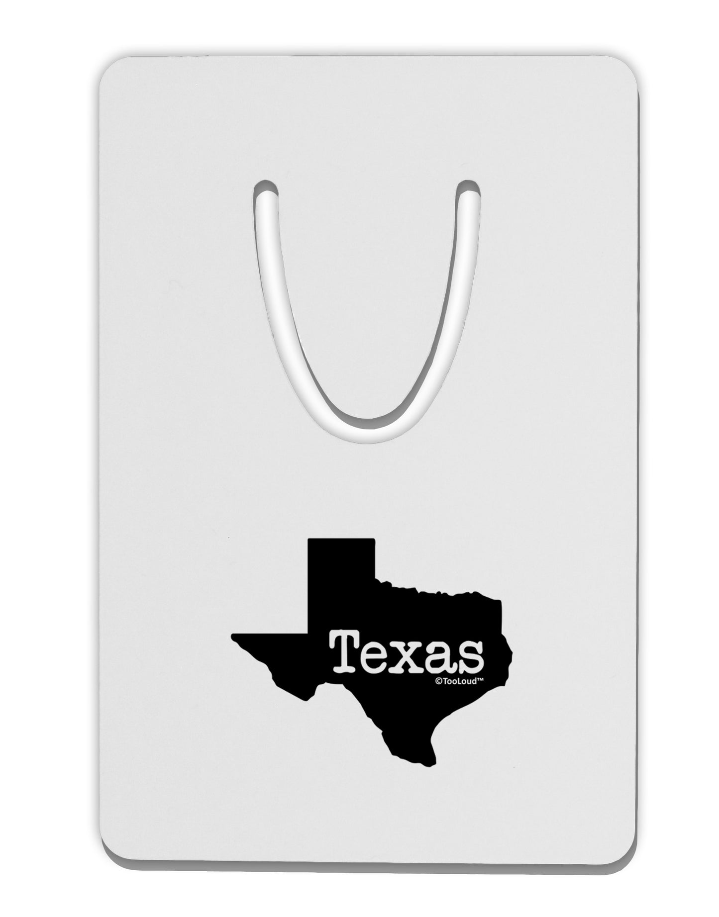Texas - United States Shape Aluminum Paper Clip Bookmark by TooLoud-Bookmark-TooLoud-White-Davson Sales