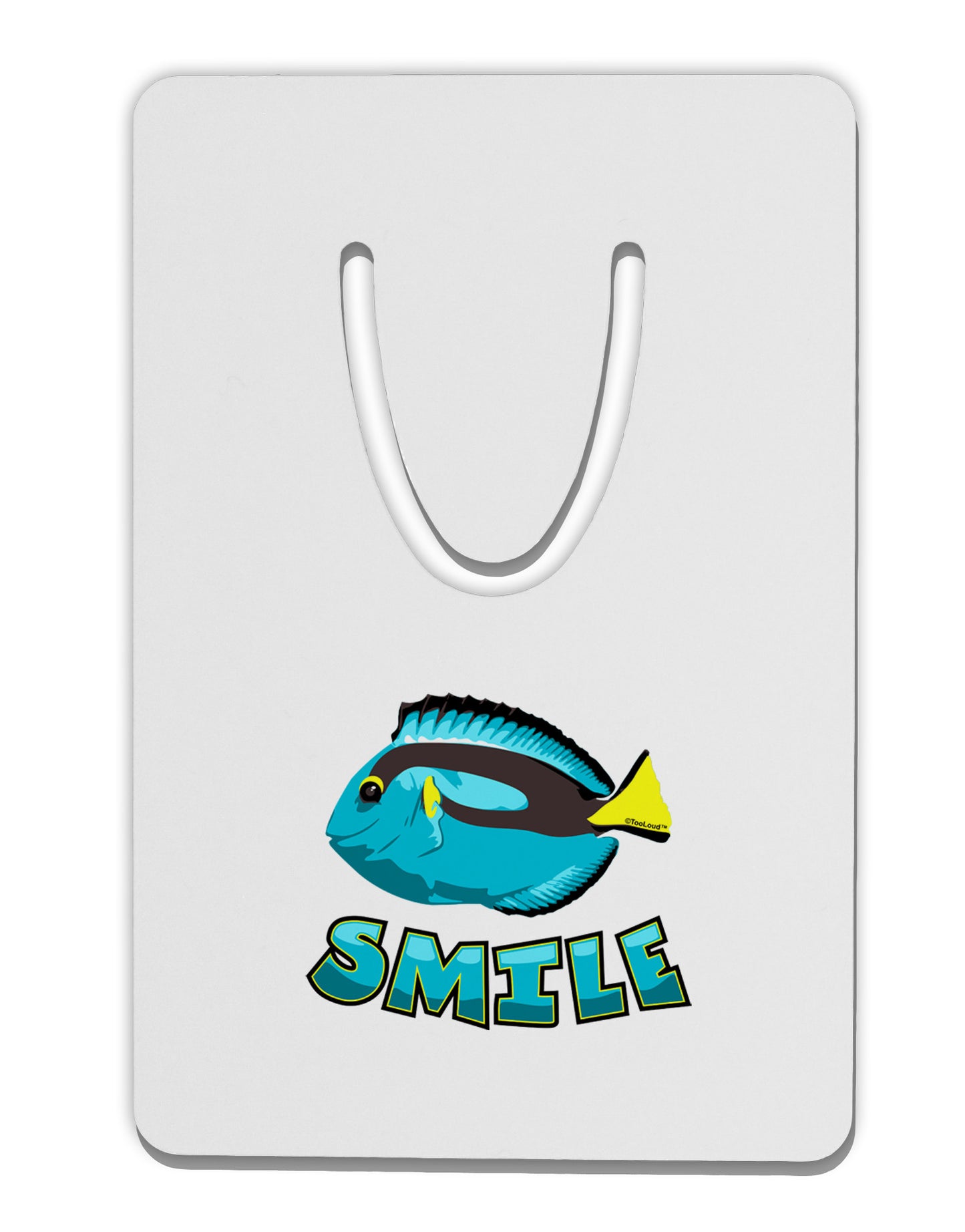 Blue Tang Fish - Smile Aluminum Paper Clip Bookmark-Bookmark-TooLoud-White-Davson Sales