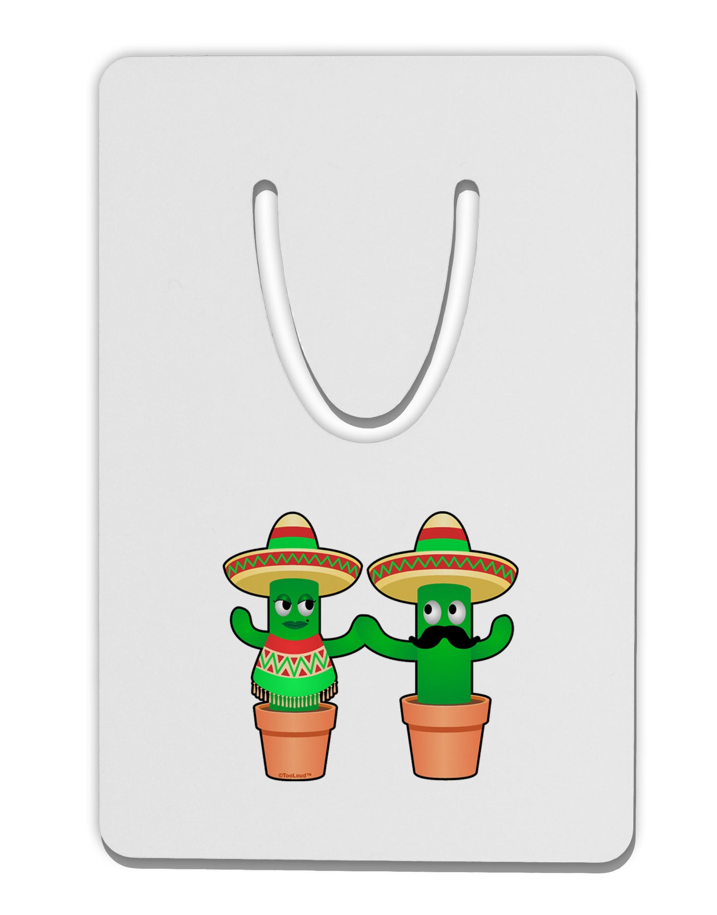 Fiesta Cactus Couple Aluminum Paper Clip Bookmark by TooLoud-Bookmark-TooLoud-White-Davson Sales