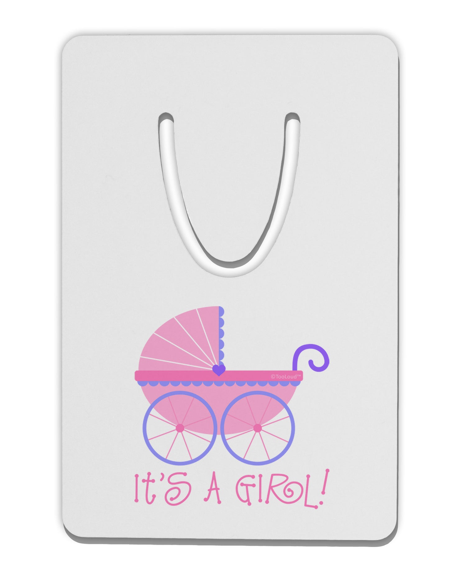 It's a Girl - Baby Carriage Aluminum Paper Clip Bookmark-Bookmark-TooLoud-White-Davson Sales