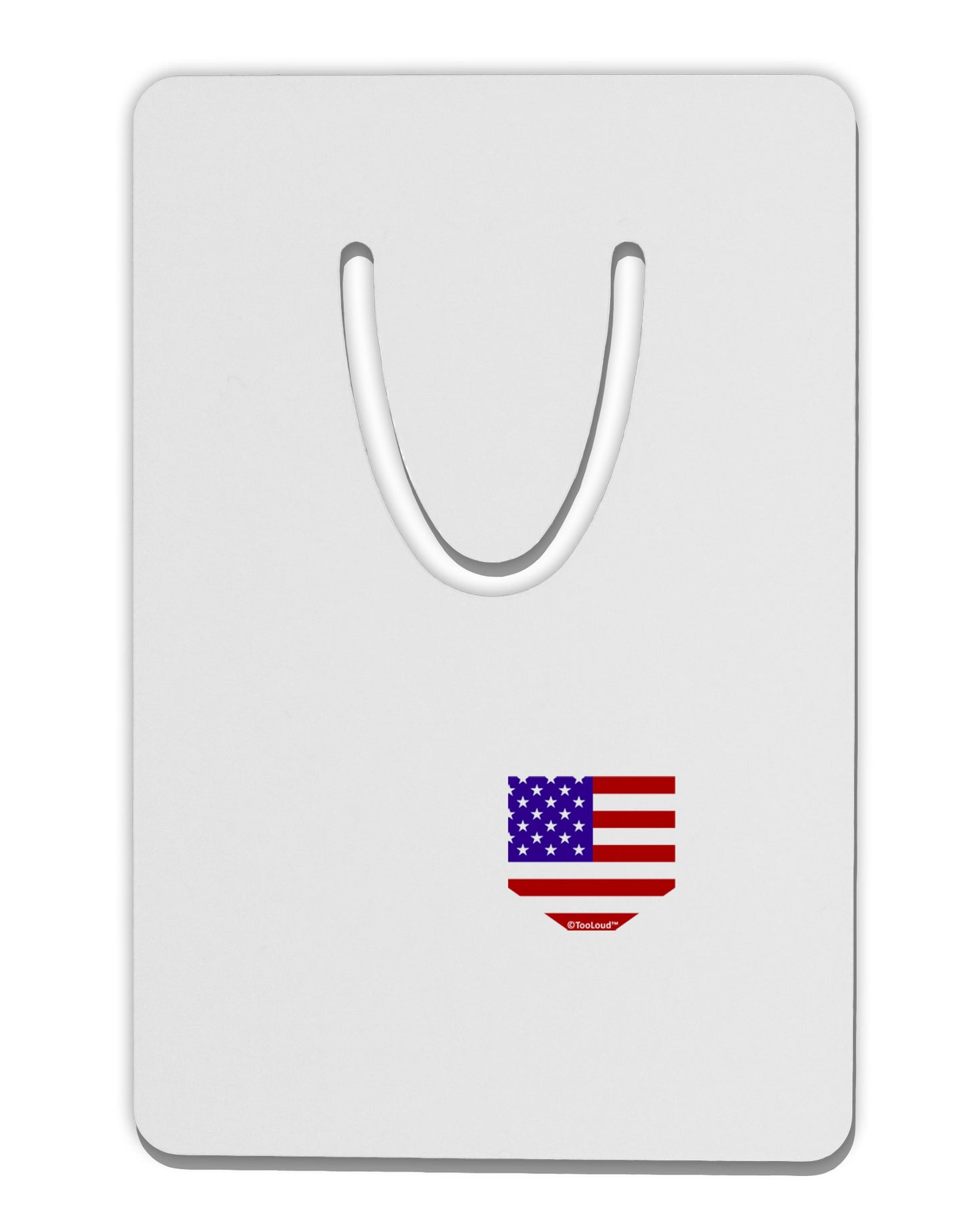 American Flag Faux Pocket Design Aluminum Paper Clip Bookmark by TooLoud-Bookmark-TooLoud-White-Davson Sales