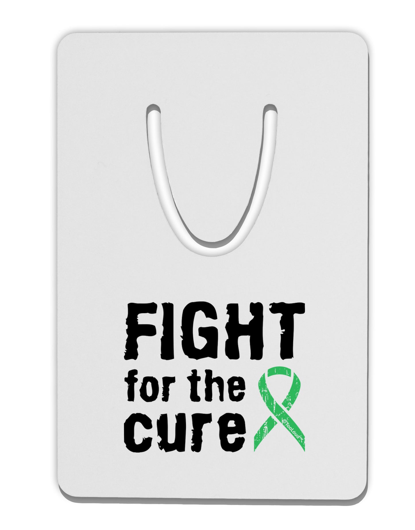 Fight for the Cure - Light Green Ribbon Celiac Disease Aluminum Paper Clip Bookmark-Bookmark-TooLoud-White-Davson Sales
