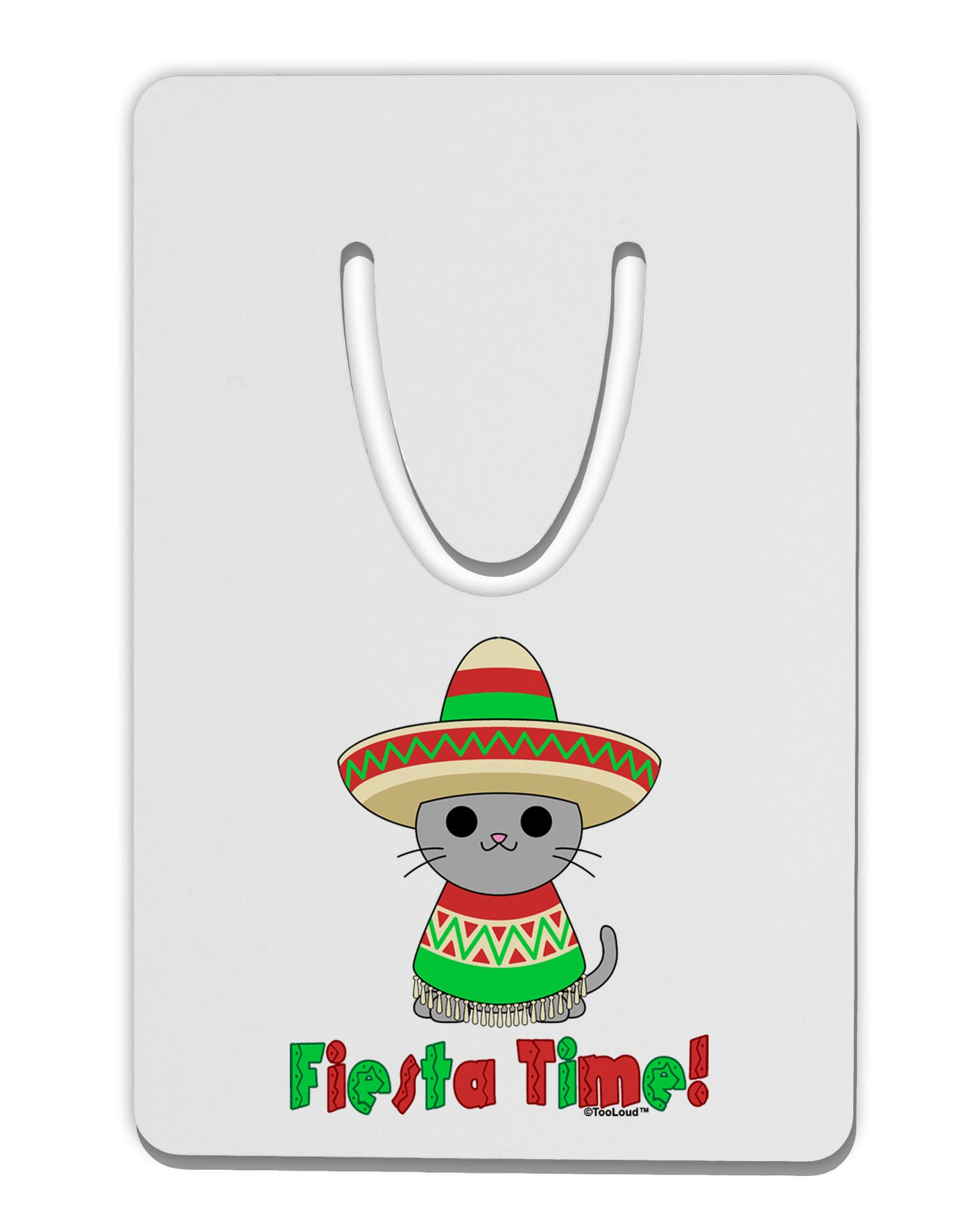 Fiesta Time - Cute Sombrero Cat Aluminum Paper Clip Bookmark by TooLoud-Bookmark-TooLoud-White-Davson Sales