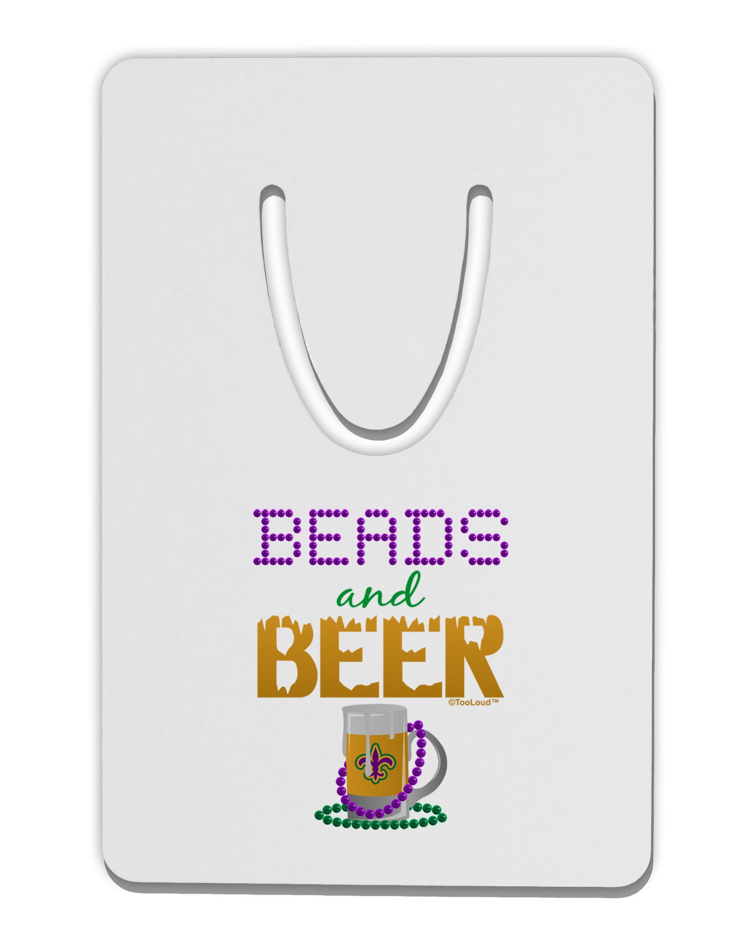 Beads And Beer Aluminum Paper Clip Bookmark-Bookmark-TooLoud-White-Davson Sales