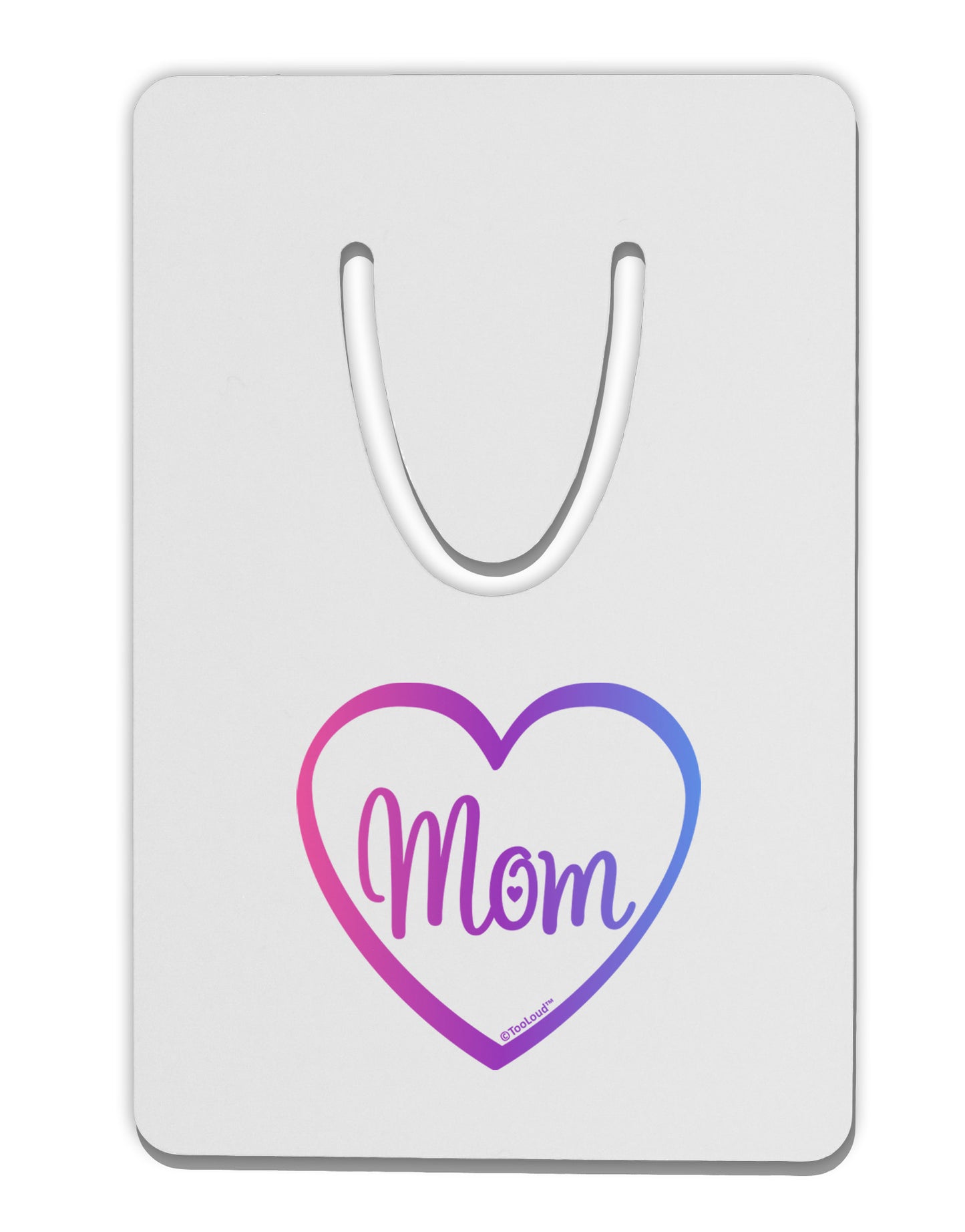 Mom Heart Design - Gradient Colors Aluminum Paper Clip Bookmark by TooLoud-Bookmark-TooLoud-White-Davson Sales