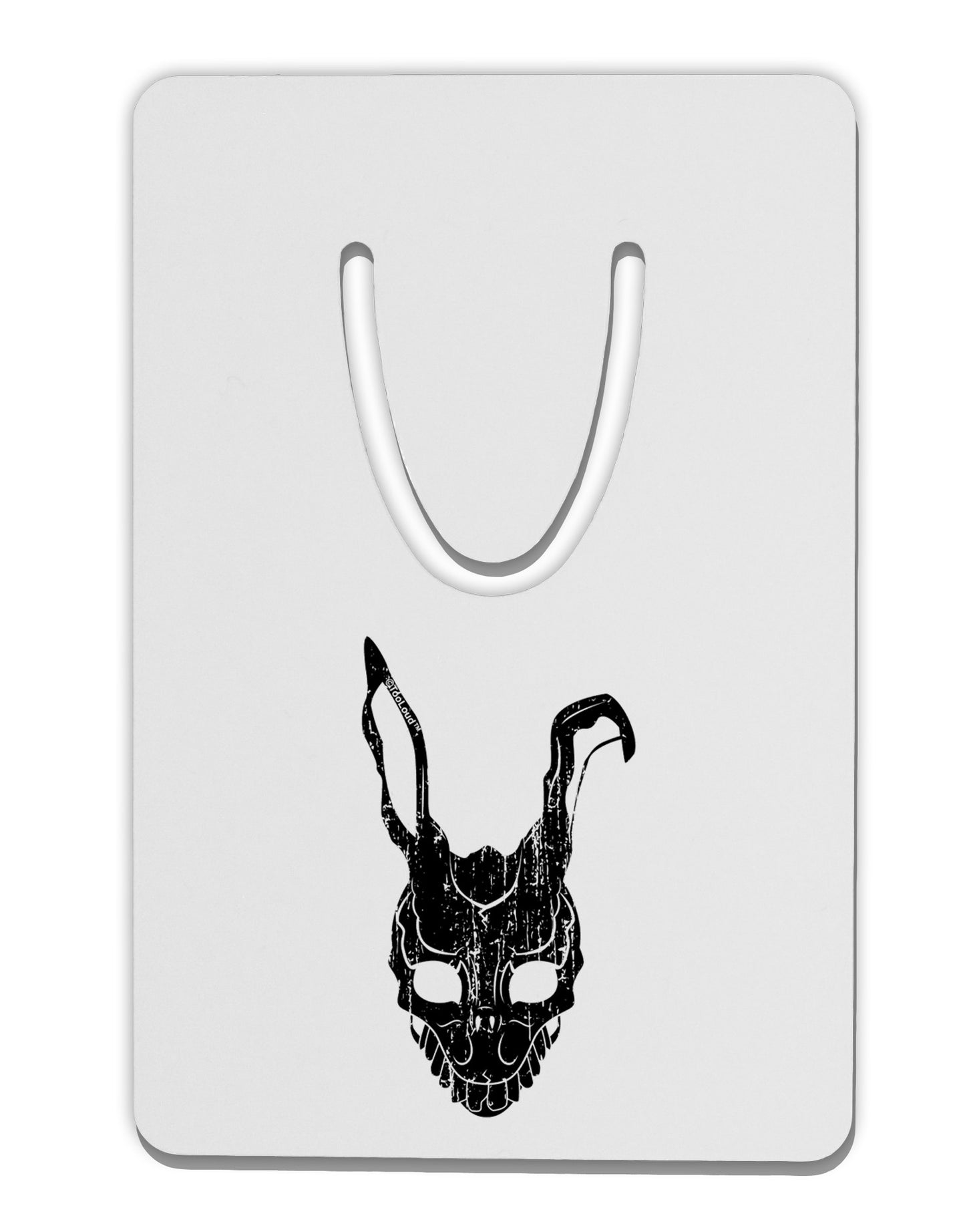 Scary Bunny Face Black Distressed Aluminum Paper Clip Bookmark-Bookmark-TooLoud-White-Davson Sales