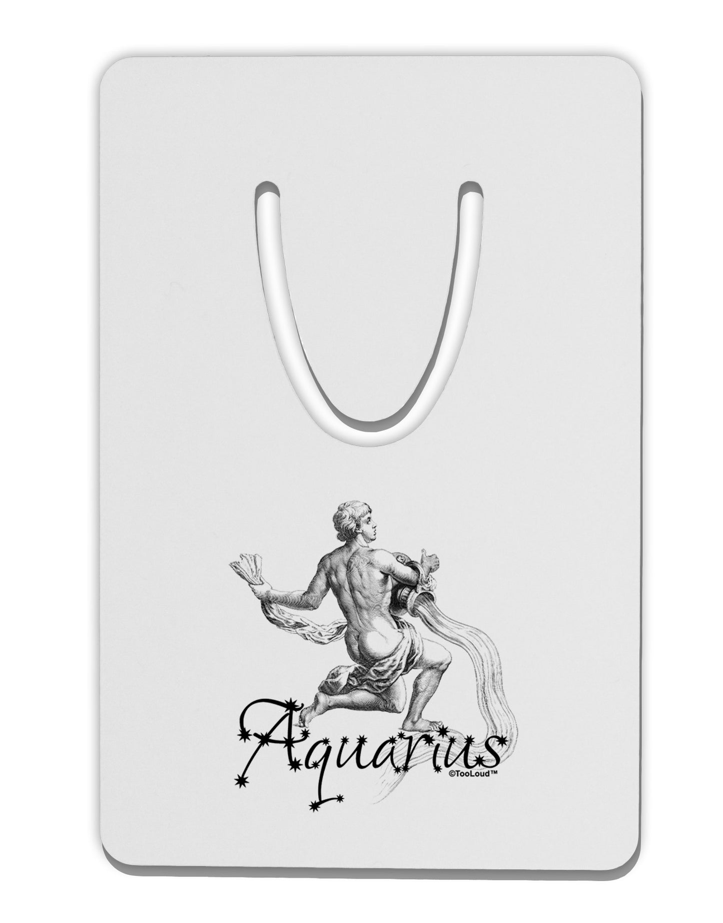 Aquarius Illustration Aluminum Paper Clip Bookmark-Bookmark-TooLoud-White-Davson Sales