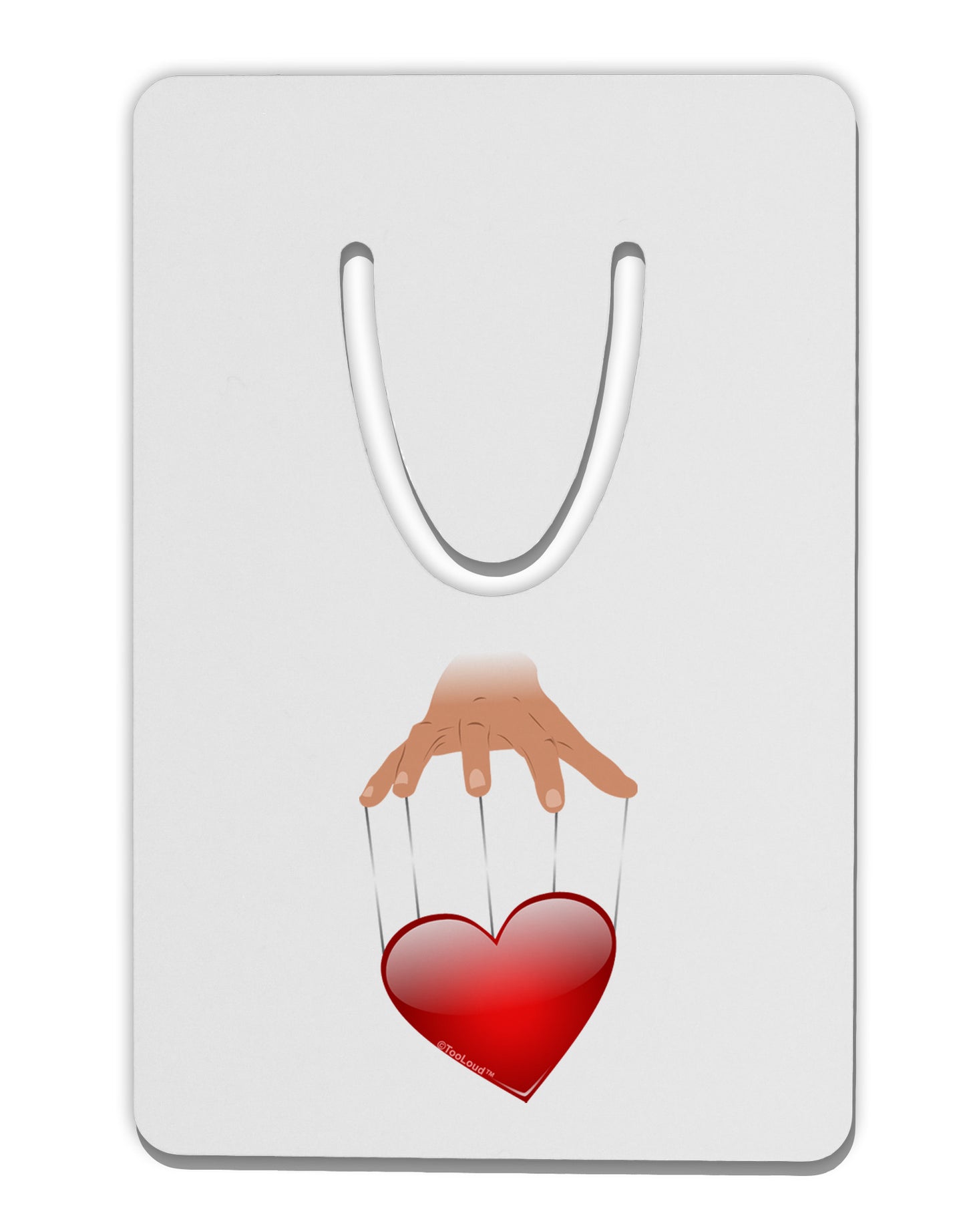 Heart on Puppet Strings Aluminum Paper Clip Bookmark-Bookmark-TooLoud-White-Davson Sales