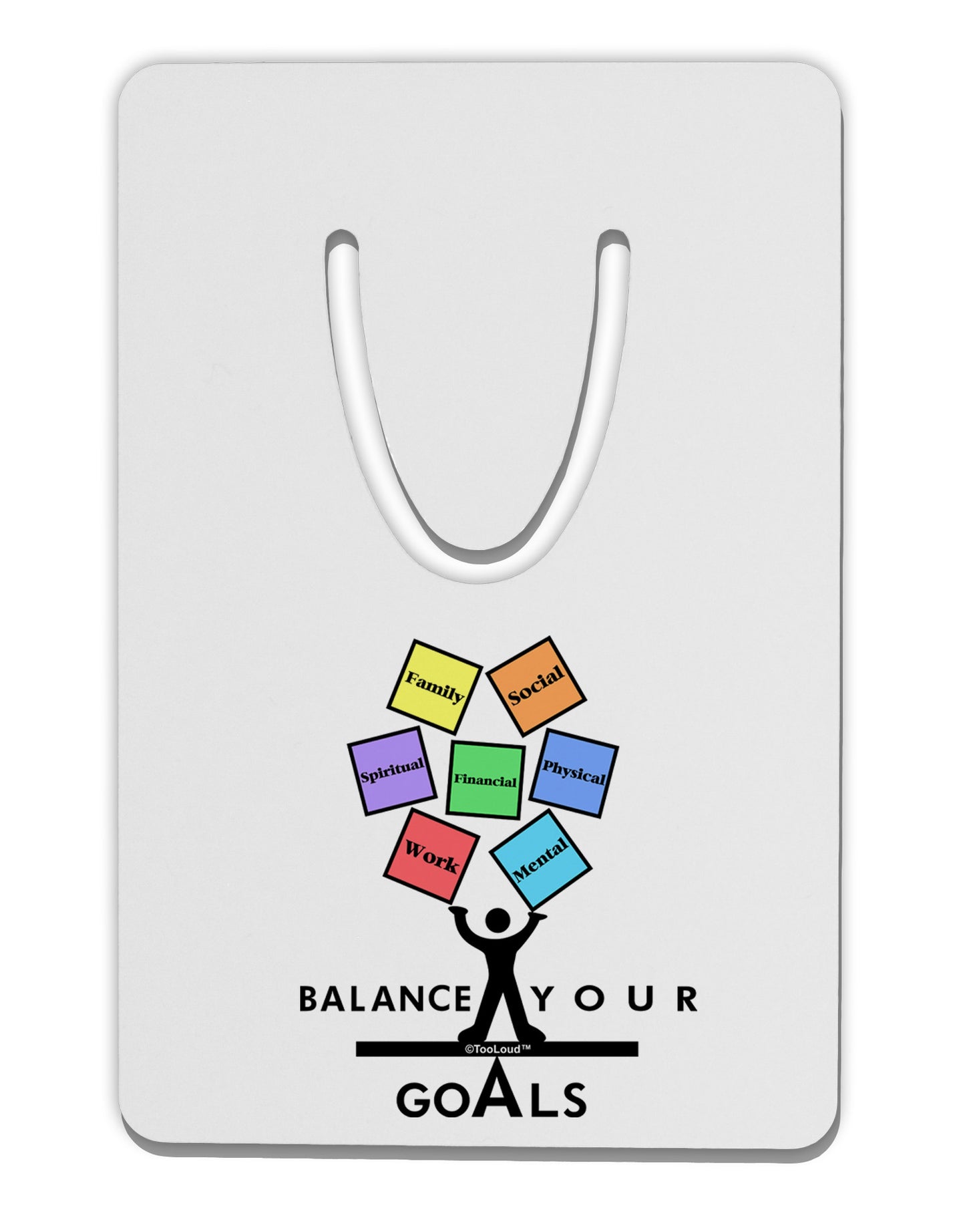 Balance Your Goals Aluminum Paper Clip Bookmark-Bookmark-TooLoud-White-Davson Sales