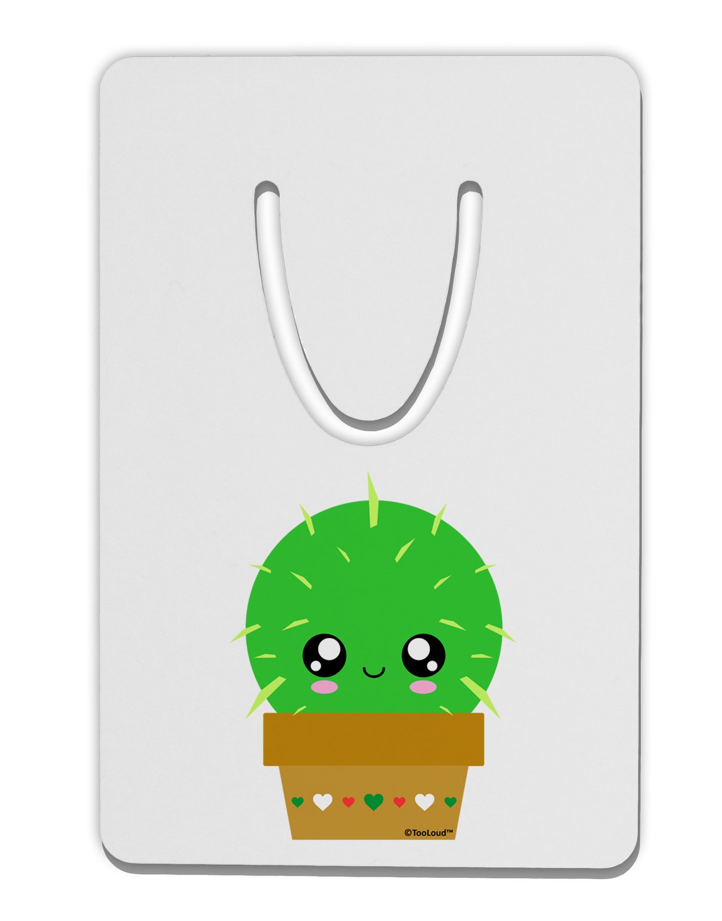 Cute Cactus Design Aluminum Paper Clip Bookmark by TooLoud-Bookmark-TooLoud-White-Davson Sales