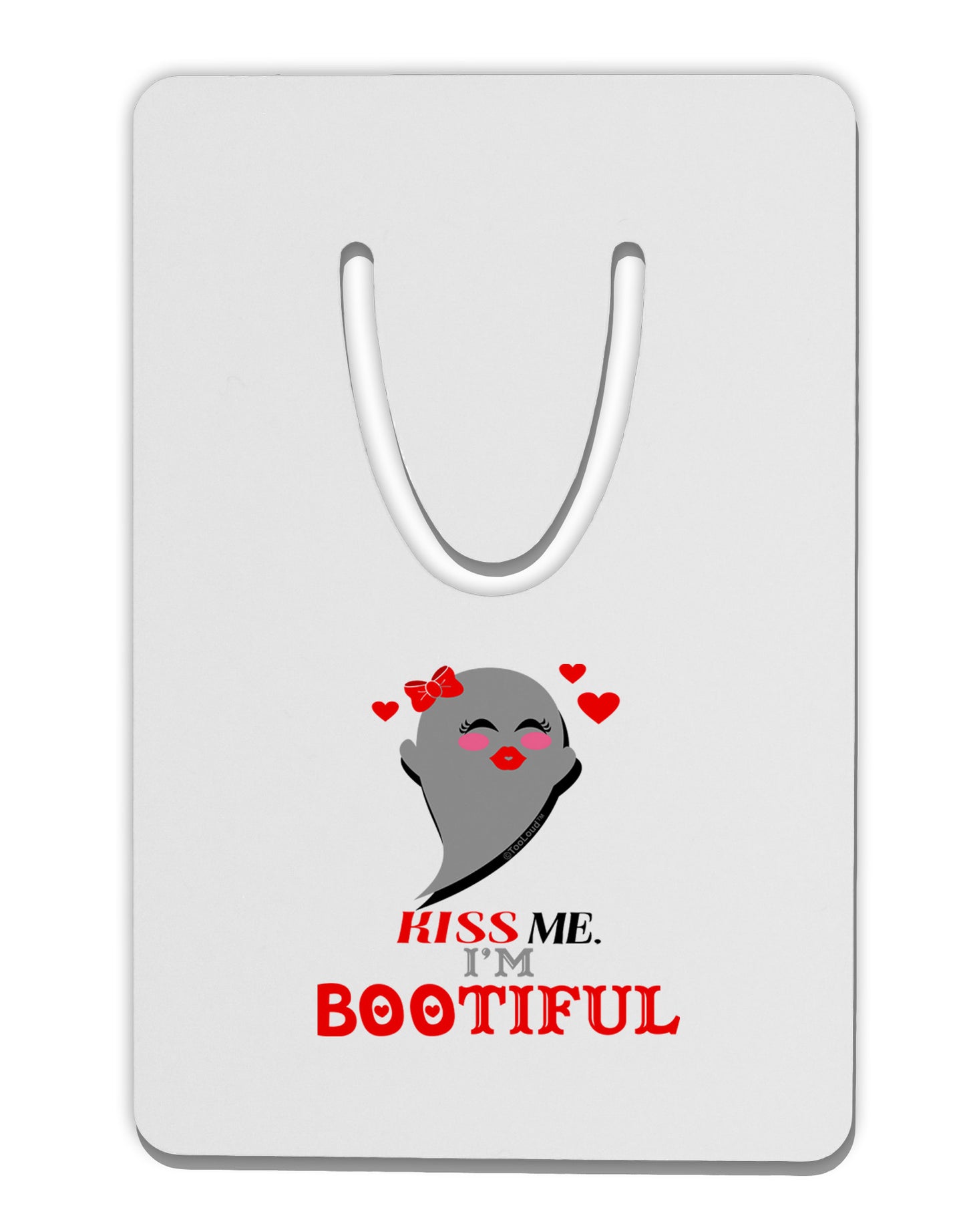 Kiss Me BOOtiful Ghost Red Aluminum Paper Clip Bookmark-Bookmark-TooLoud-White-Davson Sales