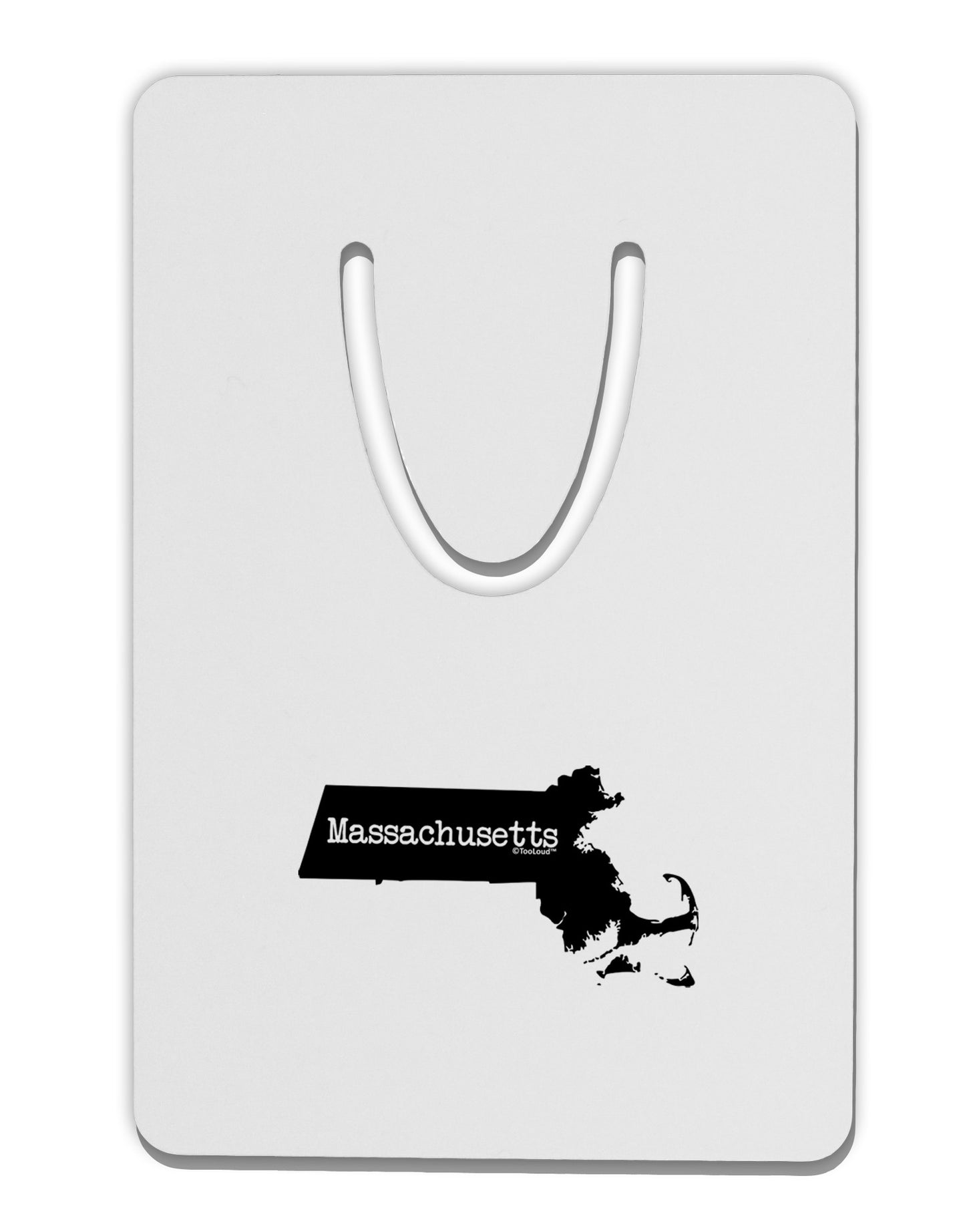 Massachusetts - United States Shape Aluminum Paper Clip Bookmark-Bookmark-TooLoud-White-Davson Sales