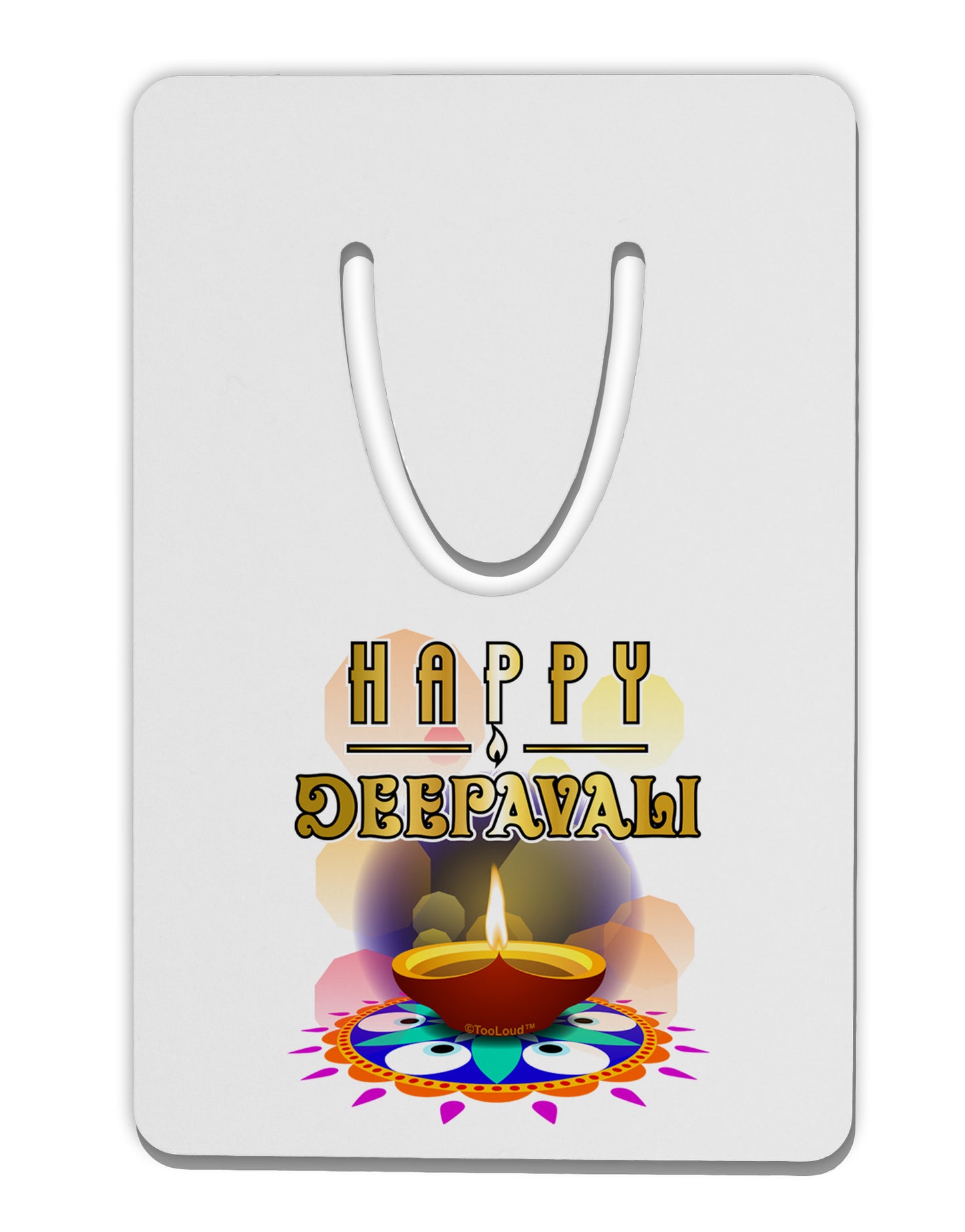 Happy Deepavali - Rangoli and Diya Aluminum Paper Clip Bookmark by TooLoud-TooLoud-White-Davson Sales