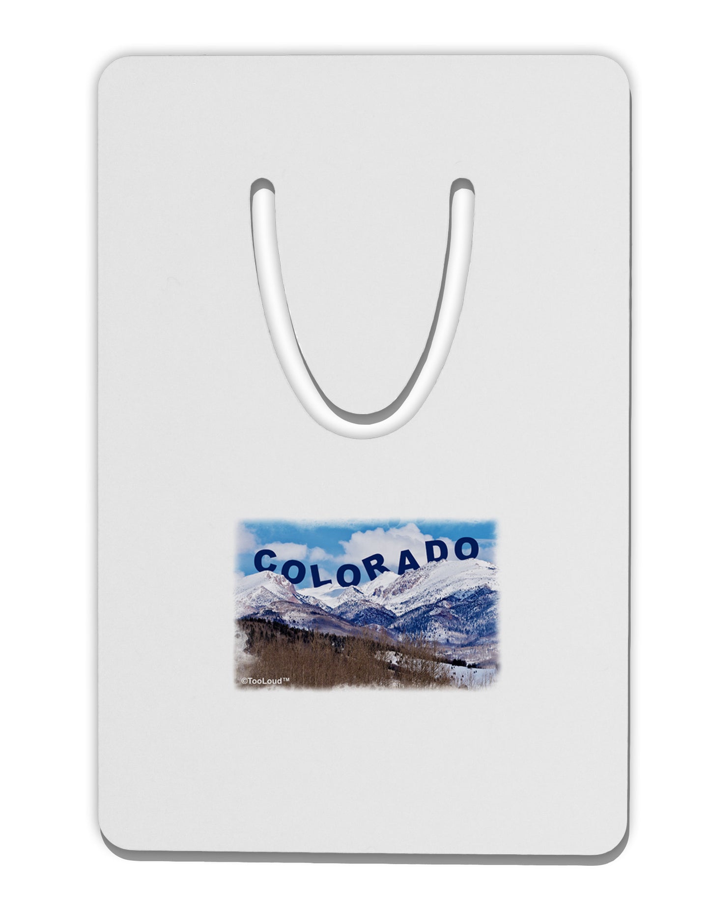 Pikes Peak Text Aluminum Paper Clip Bookmark-Bookmark-TooLoud-White-Davson Sales