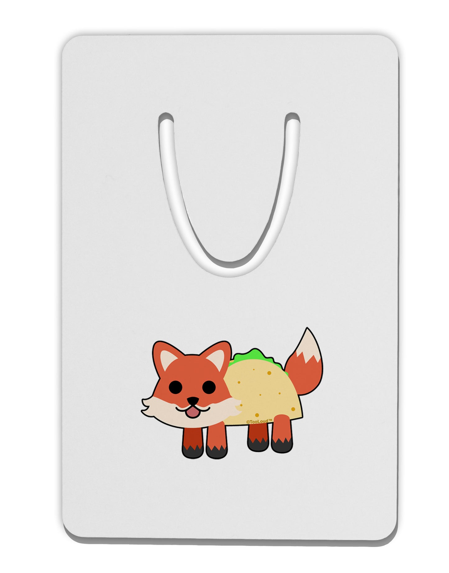 Cute Taco Fox Aluminum Paper Clip Bookmark-Bookmark-TooLoud-White-Davson Sales