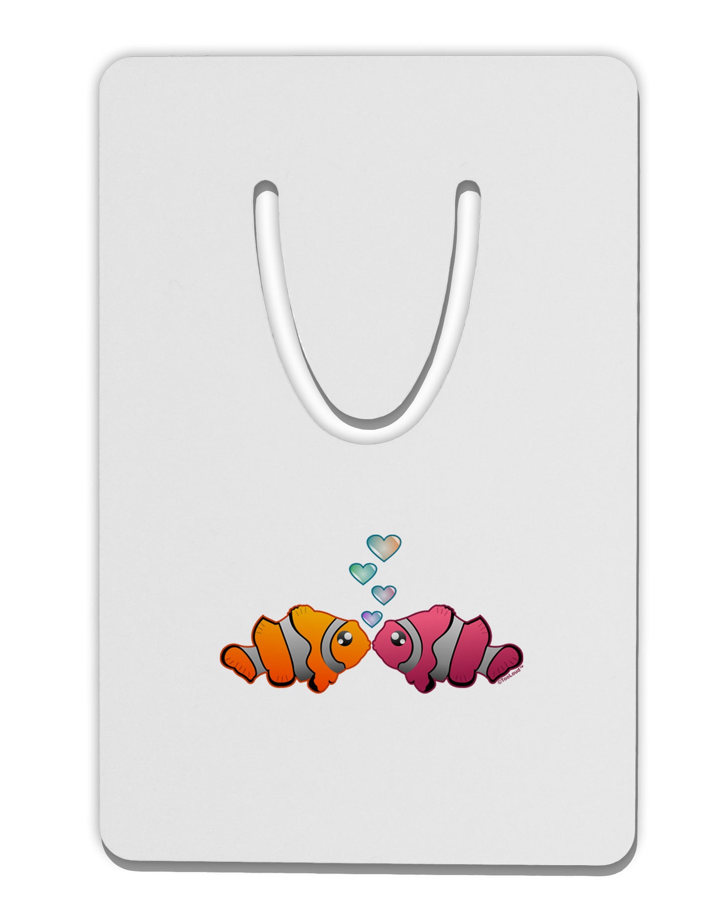 Kissy Clownfish Aluminum Paper Clip Bookmark-Bookmark-TooLoud-White-Davson Sales