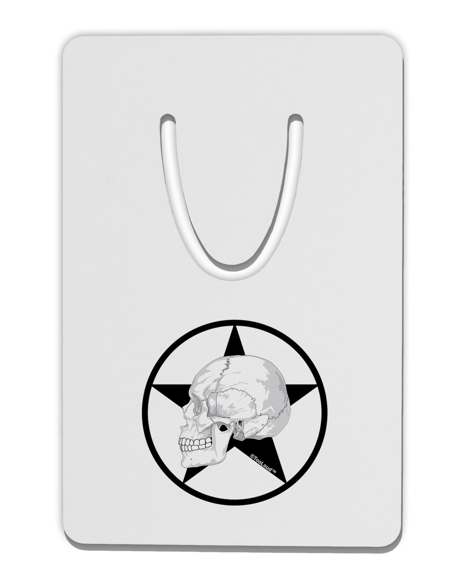 White Skull With Star Aluminum Paper Clip Bookmark by TooLoud-Bookmark-TooLoud-White-Davson Sales