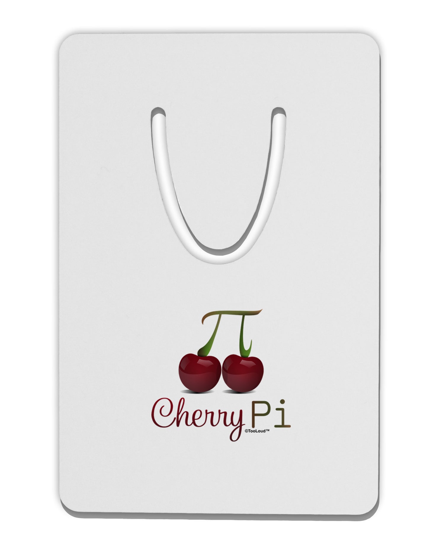Cherry Pi Aluminum Paper Clip Bookmark-Bookmark-TooLoud-White-Davson Sales